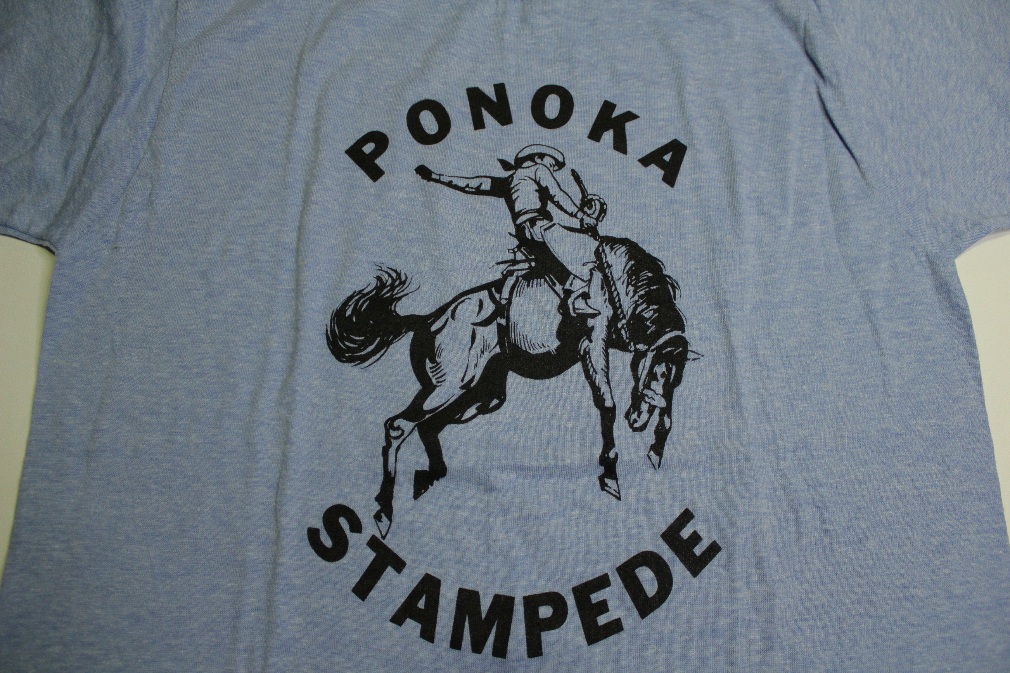 Ponoka Stampede Vintage Harvey Woods 80's Alberta Canada Rodeo Ringer T-Shirt