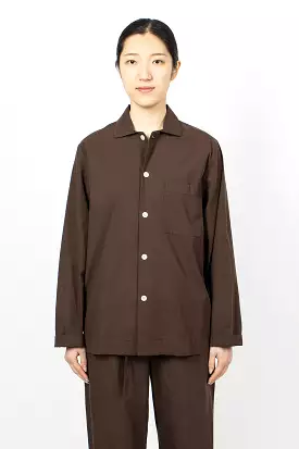 Poplin Pyjama Shirt Coffee