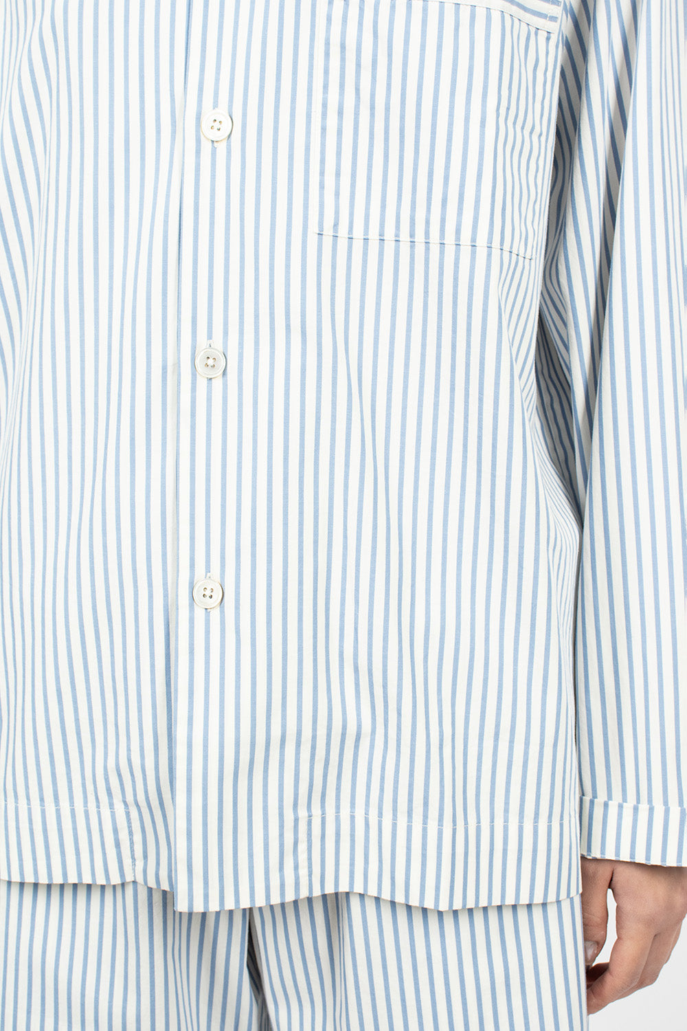 Poplin Pyjama Shirt Placid Blue Stripes