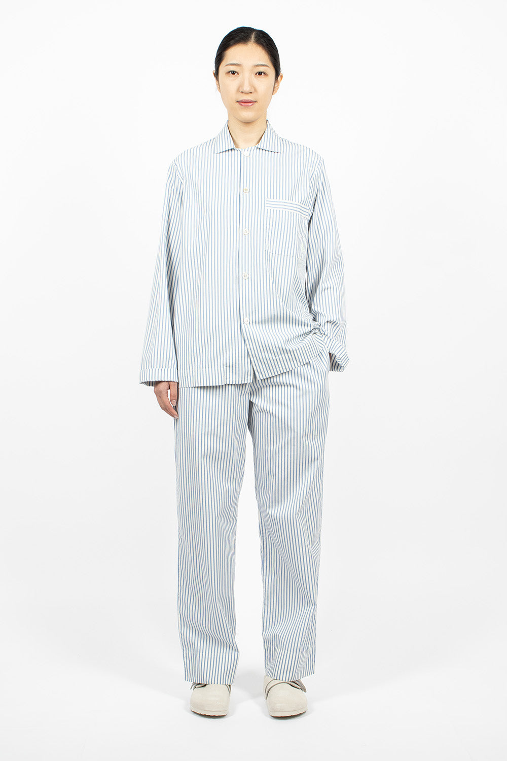 Poplin Pyjama Shirt Placid Blue Stripes