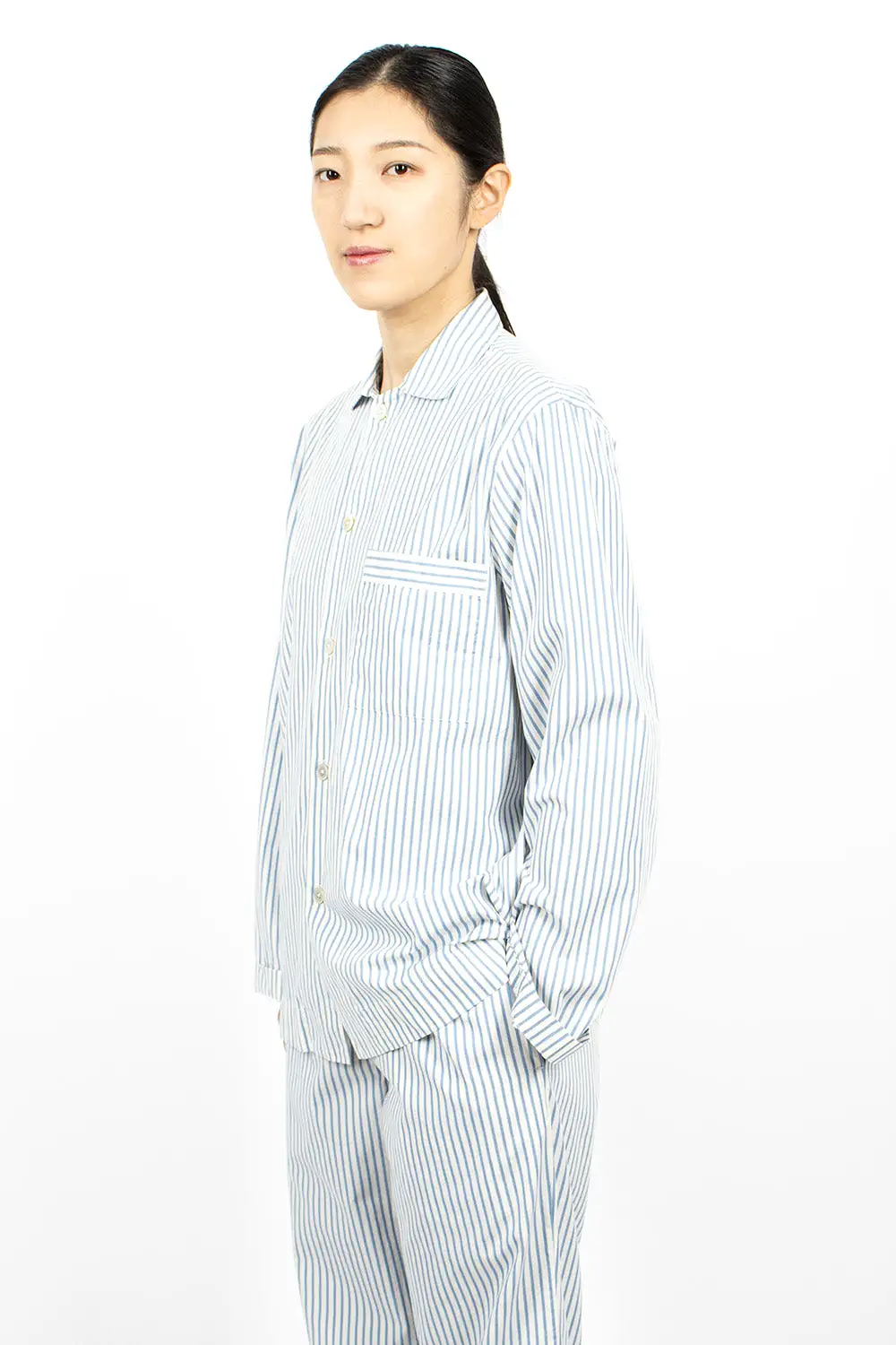 Poplin Pyjama Shirt Placid Blue Stripes