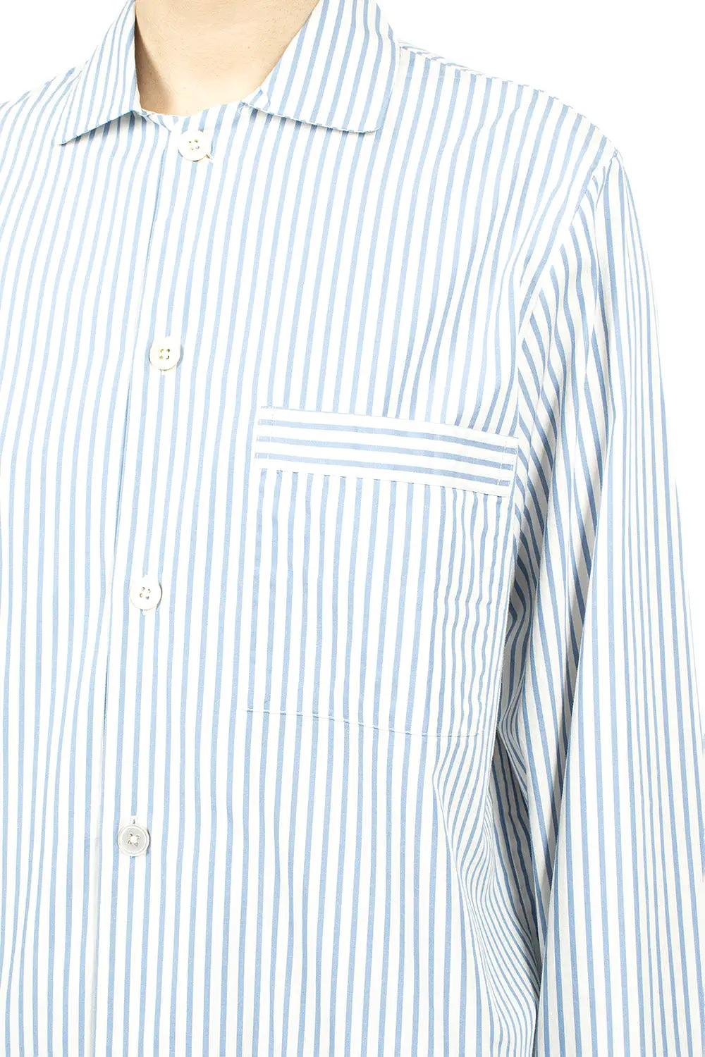 Poplin Pyjama Shirt Placid Blue Stripes