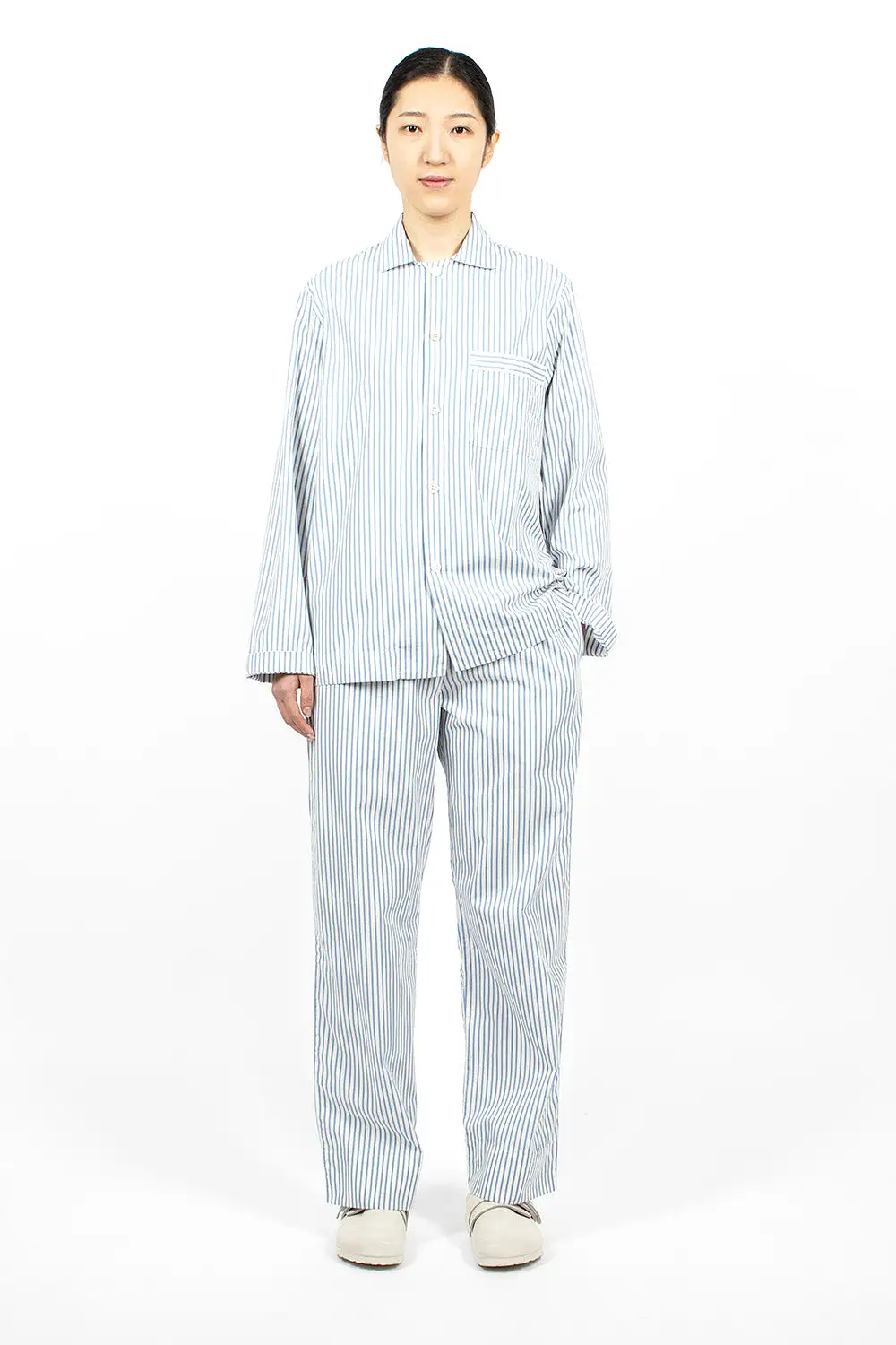 Poplin Pyjama Shirt Placid Blue Stripes