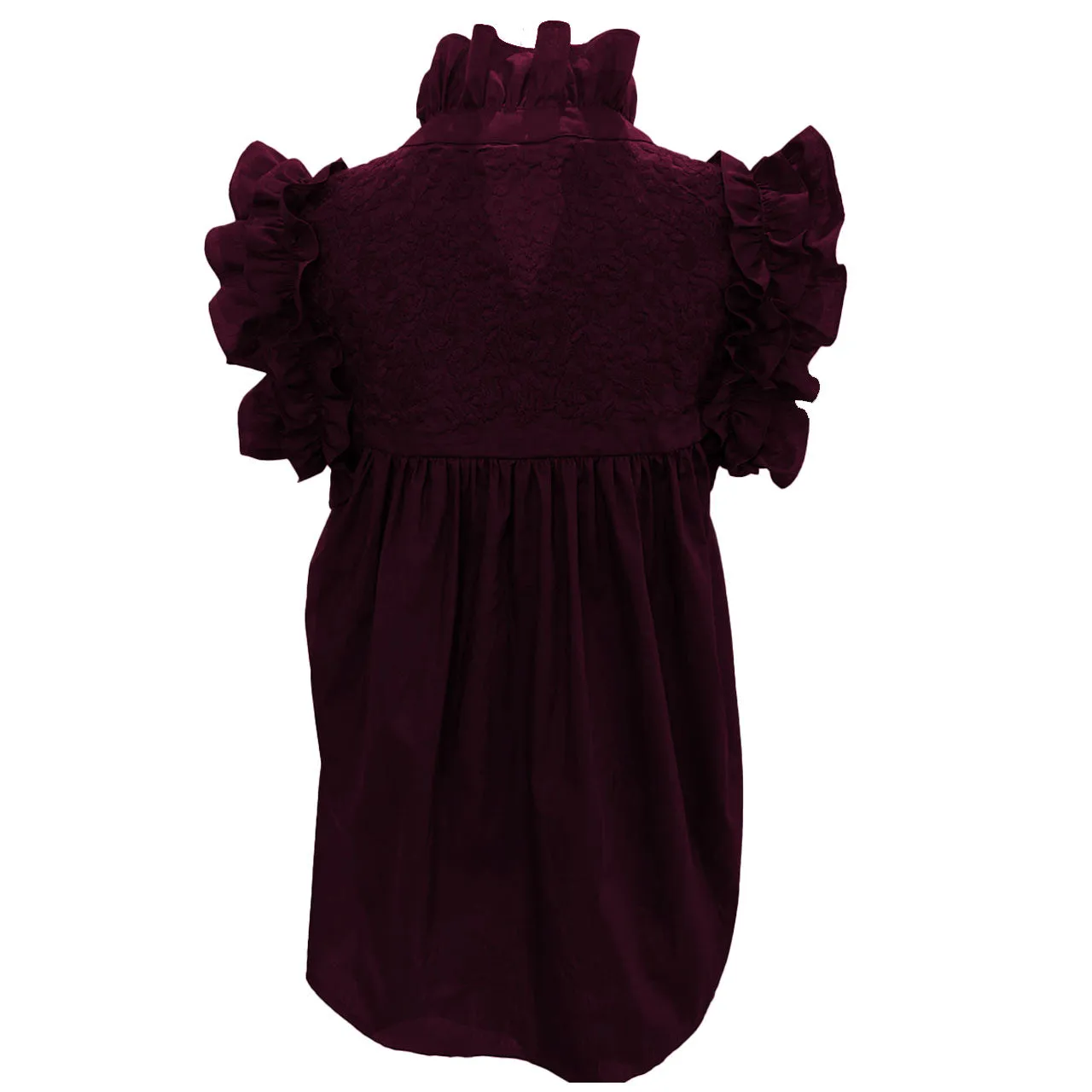 PRE-ORDER: Double Maroon Hummingbird Blouse (early August ship date)