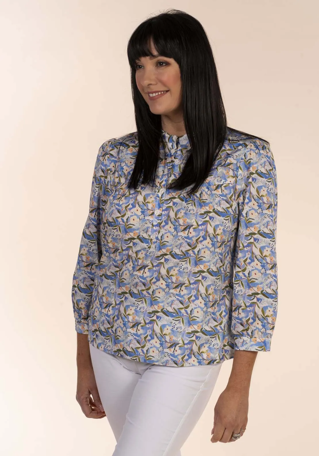 Print Blouse - Blue