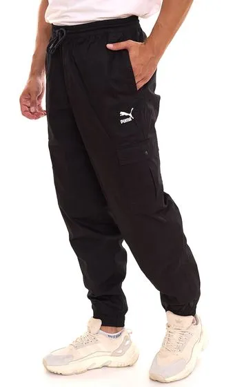 Puma Men's Classics Cotton Twill Jogging Pants Sustainable Sports Pants with Pockets 599805 01 Black