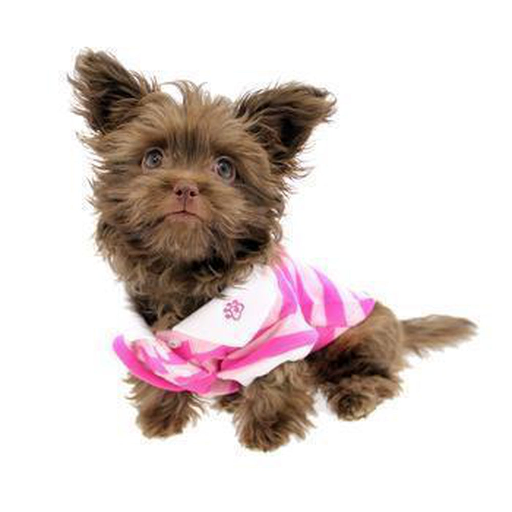 PuppyPAWer Stripe Dog Polo by Dogo - Pink