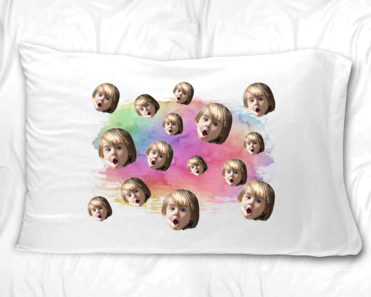 Rainbow All Over Face Photo Pillowcase - Upload a Photo