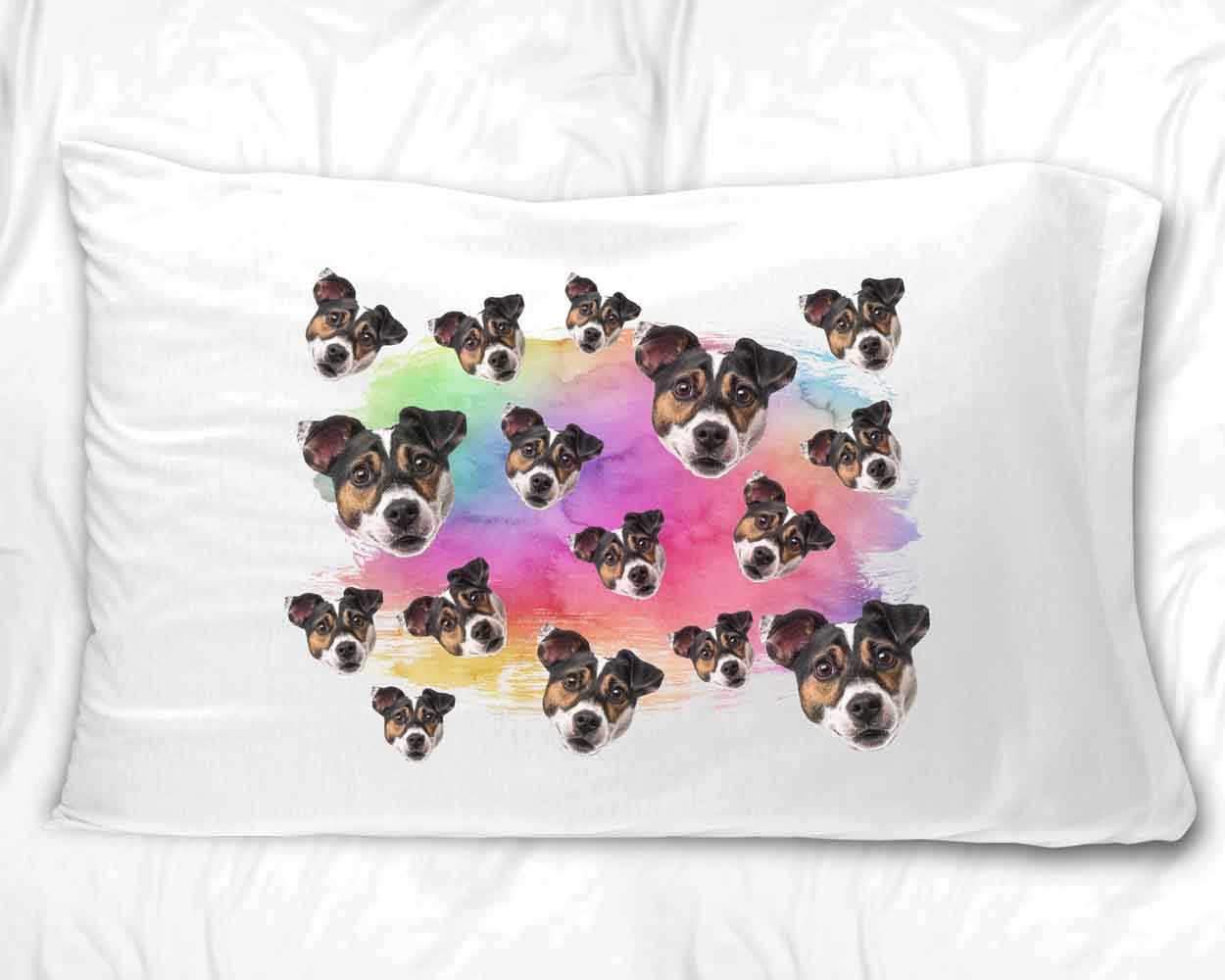 Rainbow All Over Face Photo Pillowcase - Upload a Photo