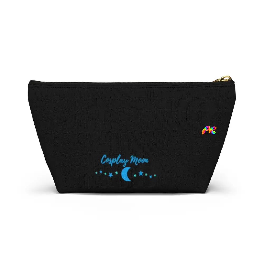 Rainbow Flower Black Makeup Bag