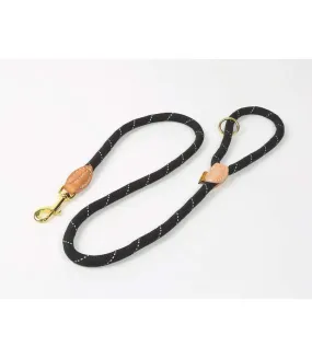 Reflective leather trim training dog lead one size black Digby & Fox