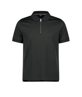 Regal Zip Neck Polo SS - Black