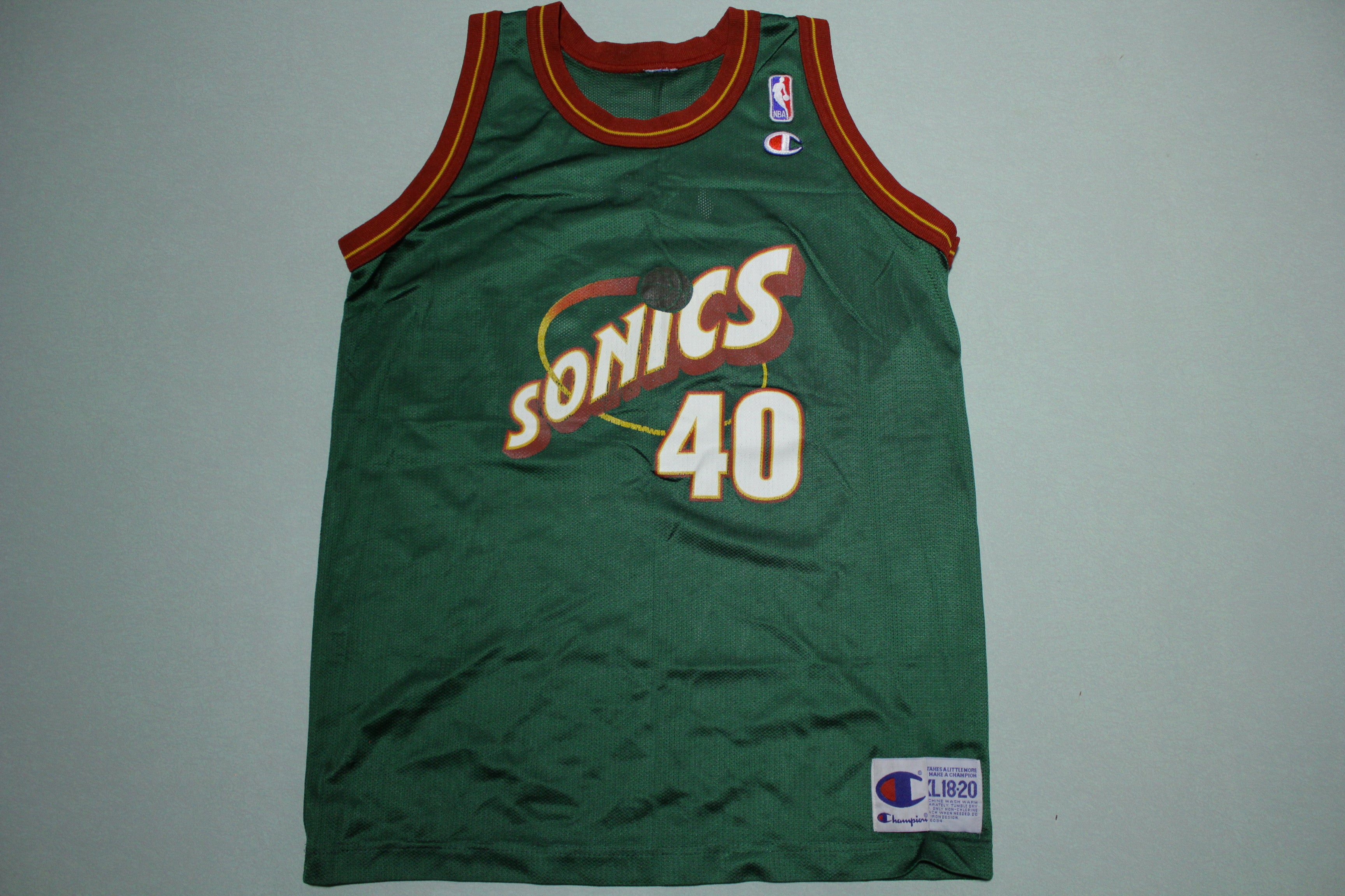 Seattle Sonics Shawn Kemp #40 Vintage 90's Champion Tank Top Basketball Jersey