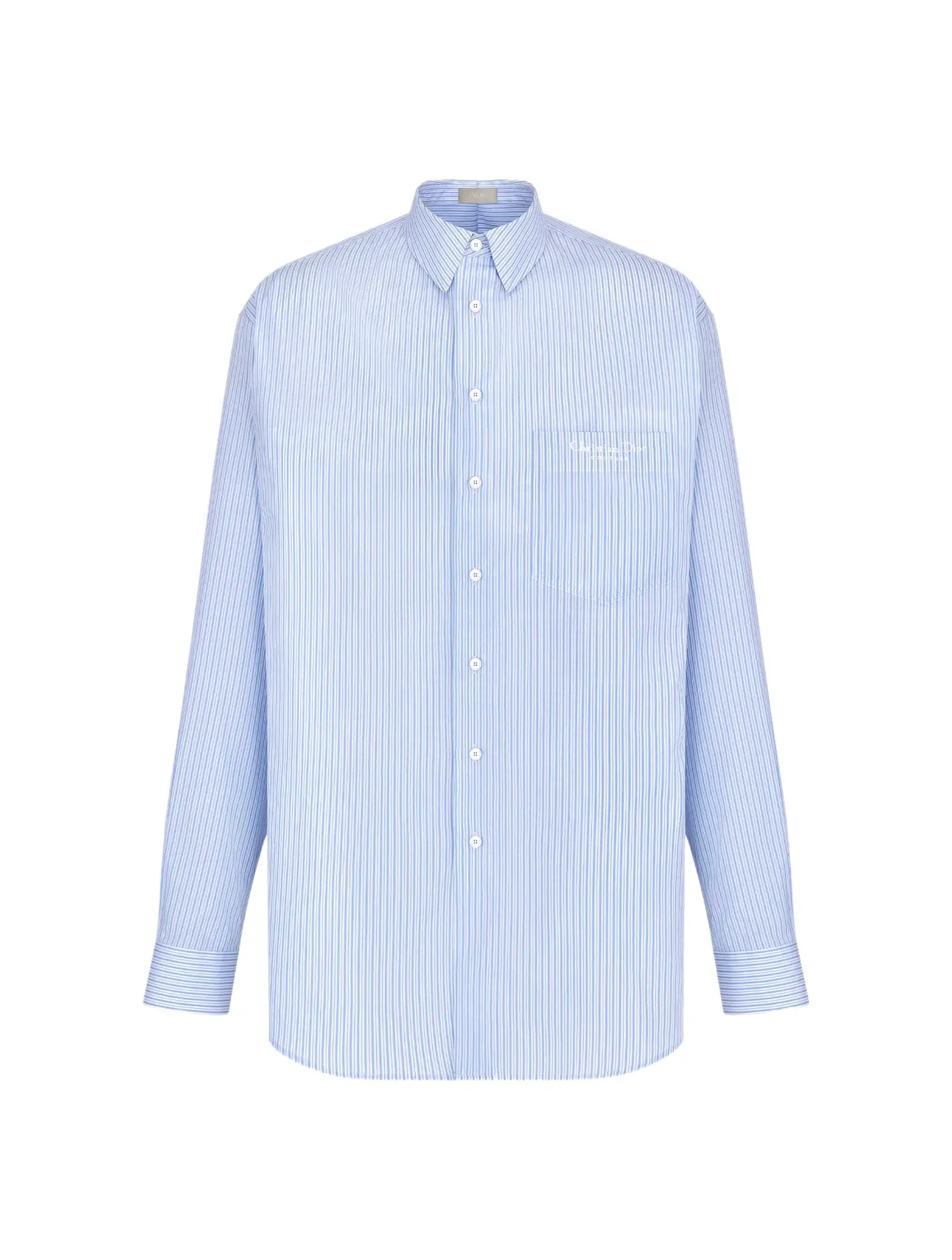 SHIRT Striped blue cotton poplin