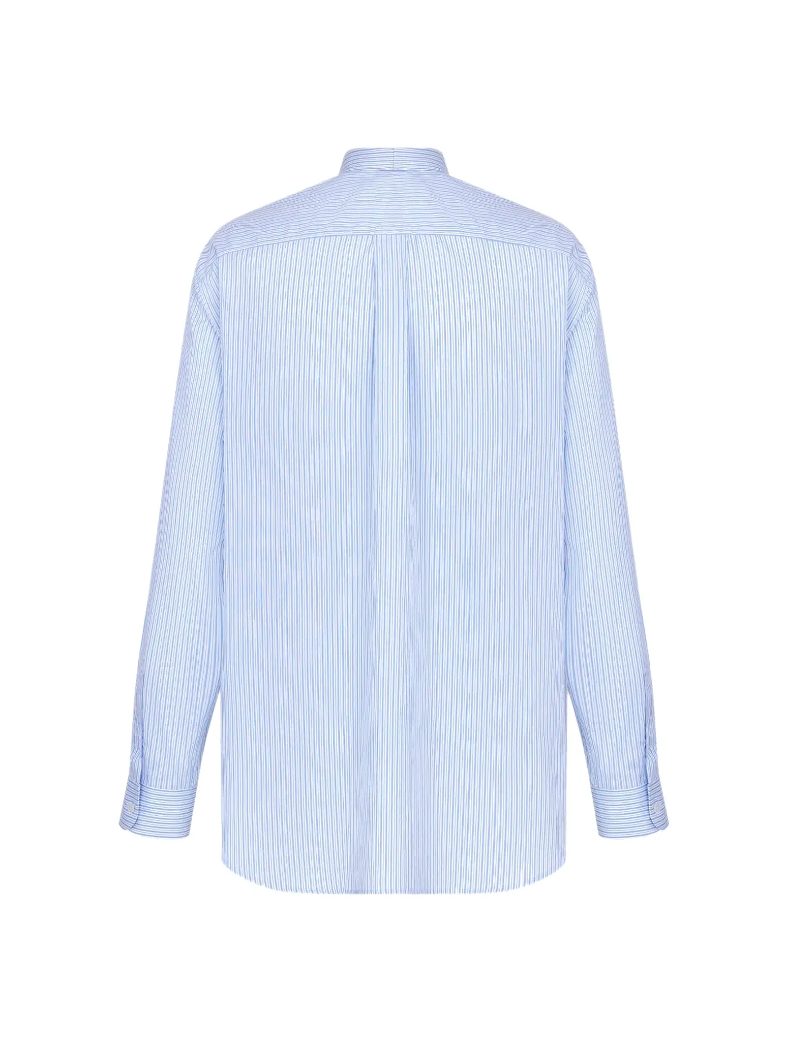 SHIRT Striped blue cotton poplin