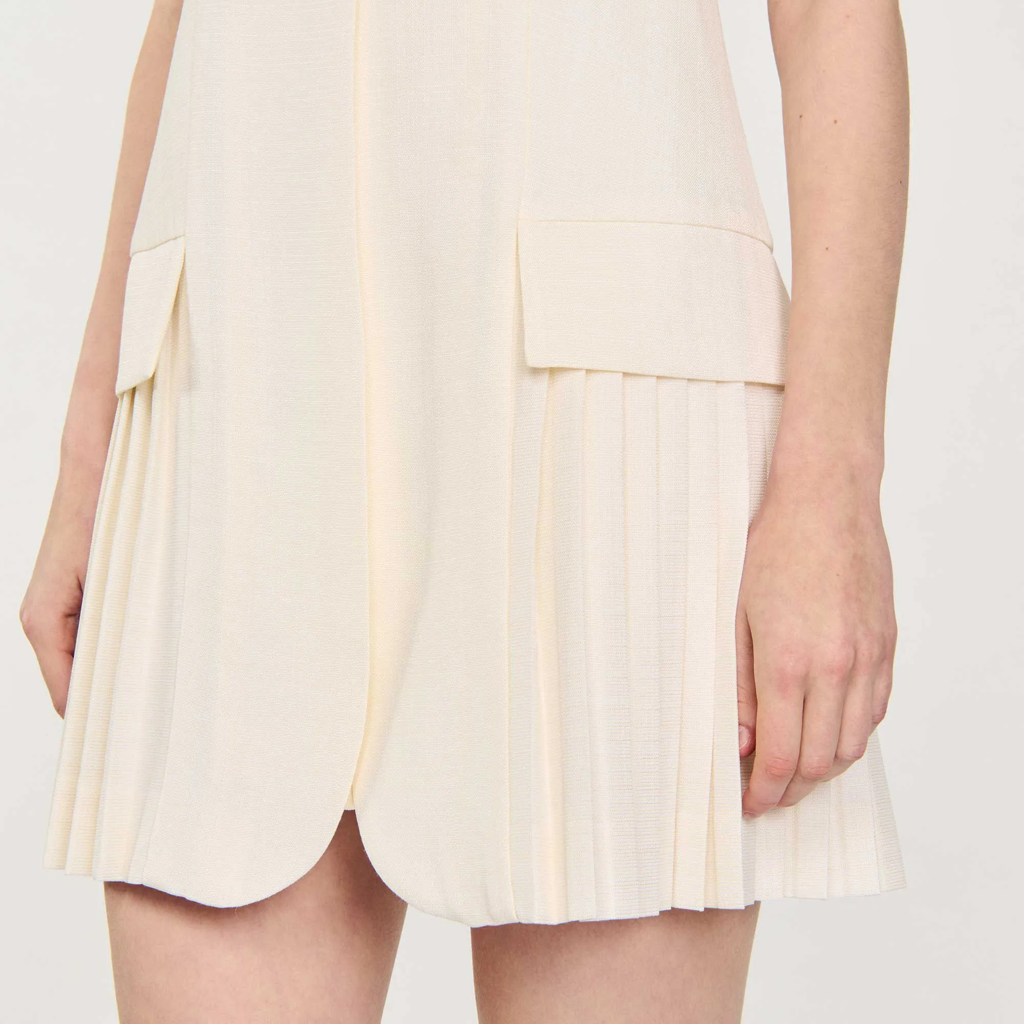 Short pleated suit dress