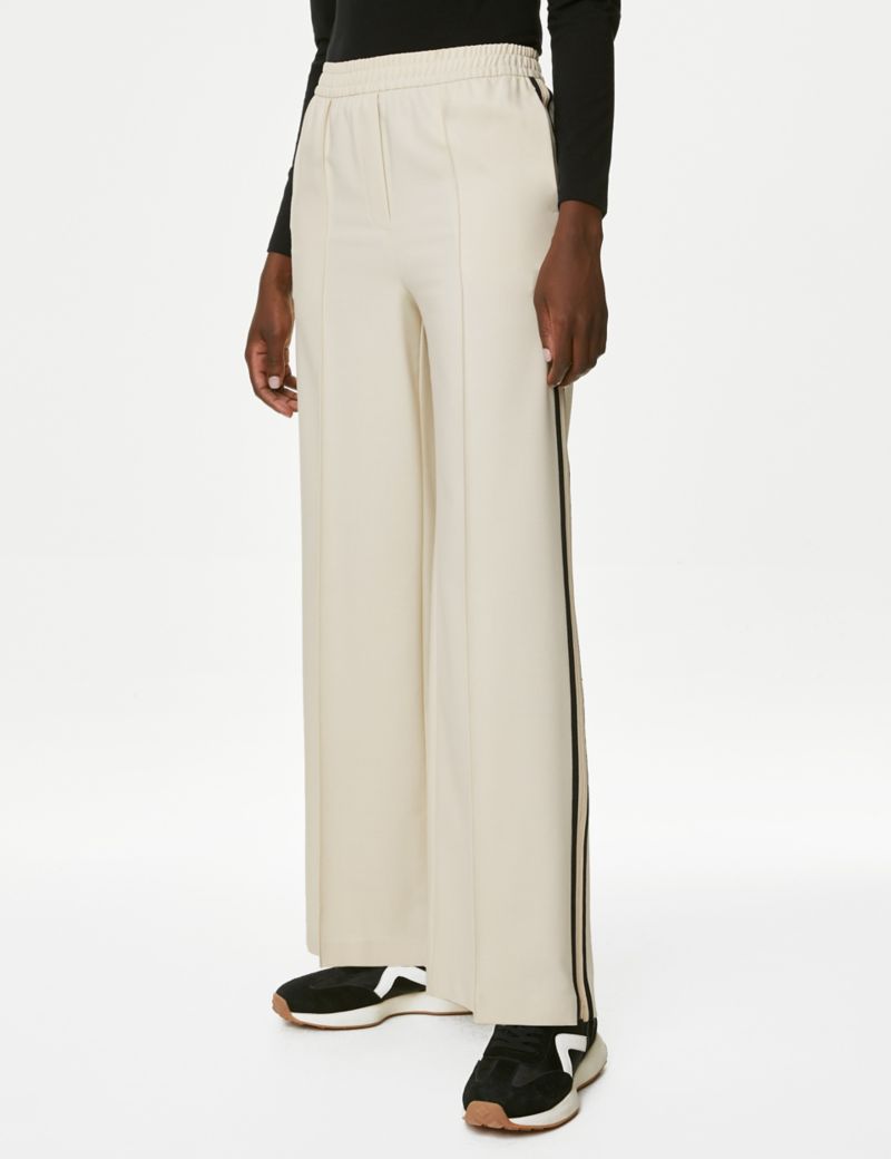 Side Stripe Wide Leg Trousers