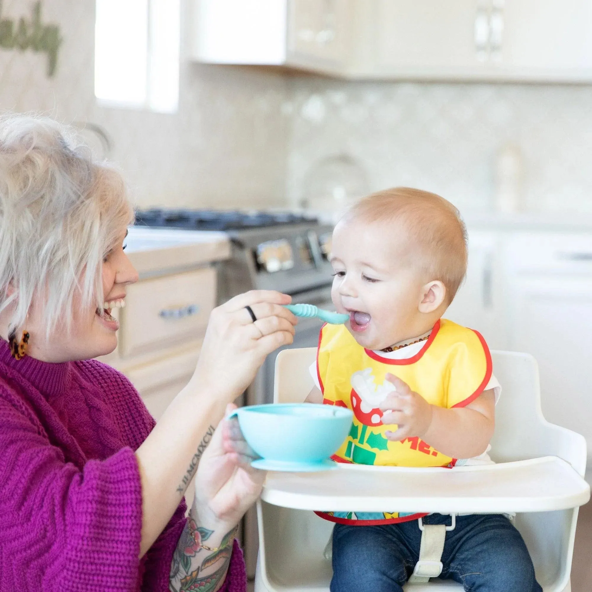 Silicone First Feeding Set: Blue