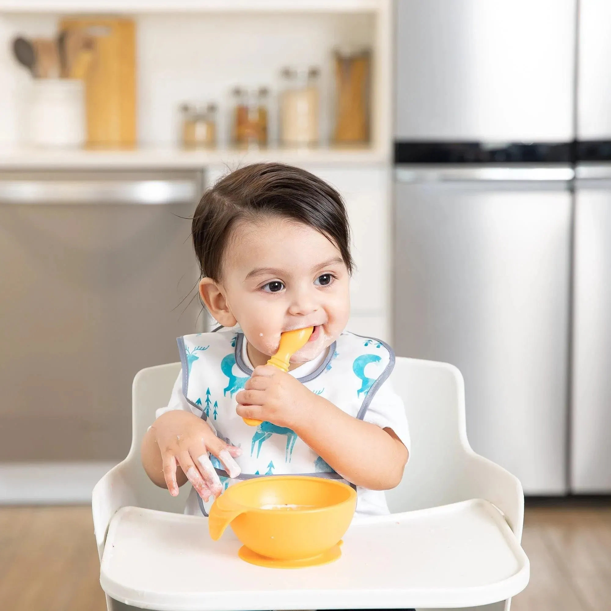 Silicone First Feeding Set: Tangerine