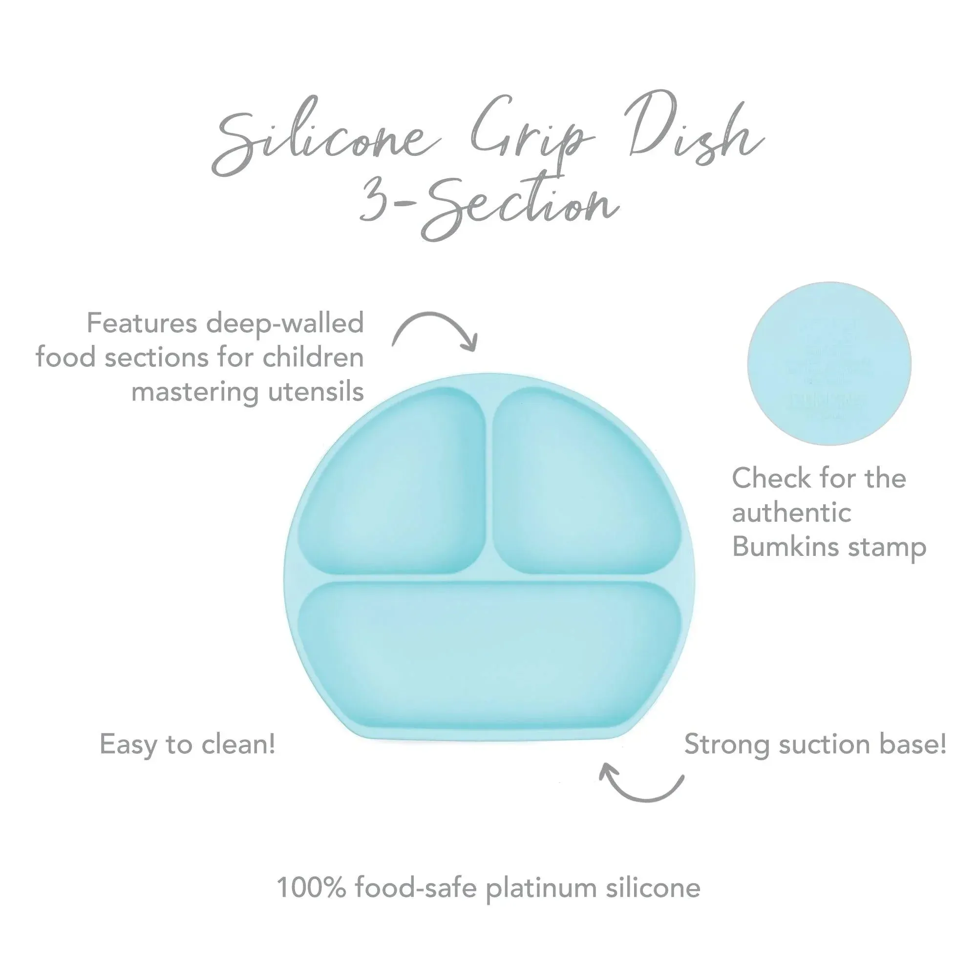 Silicone Grip Dish: Blue