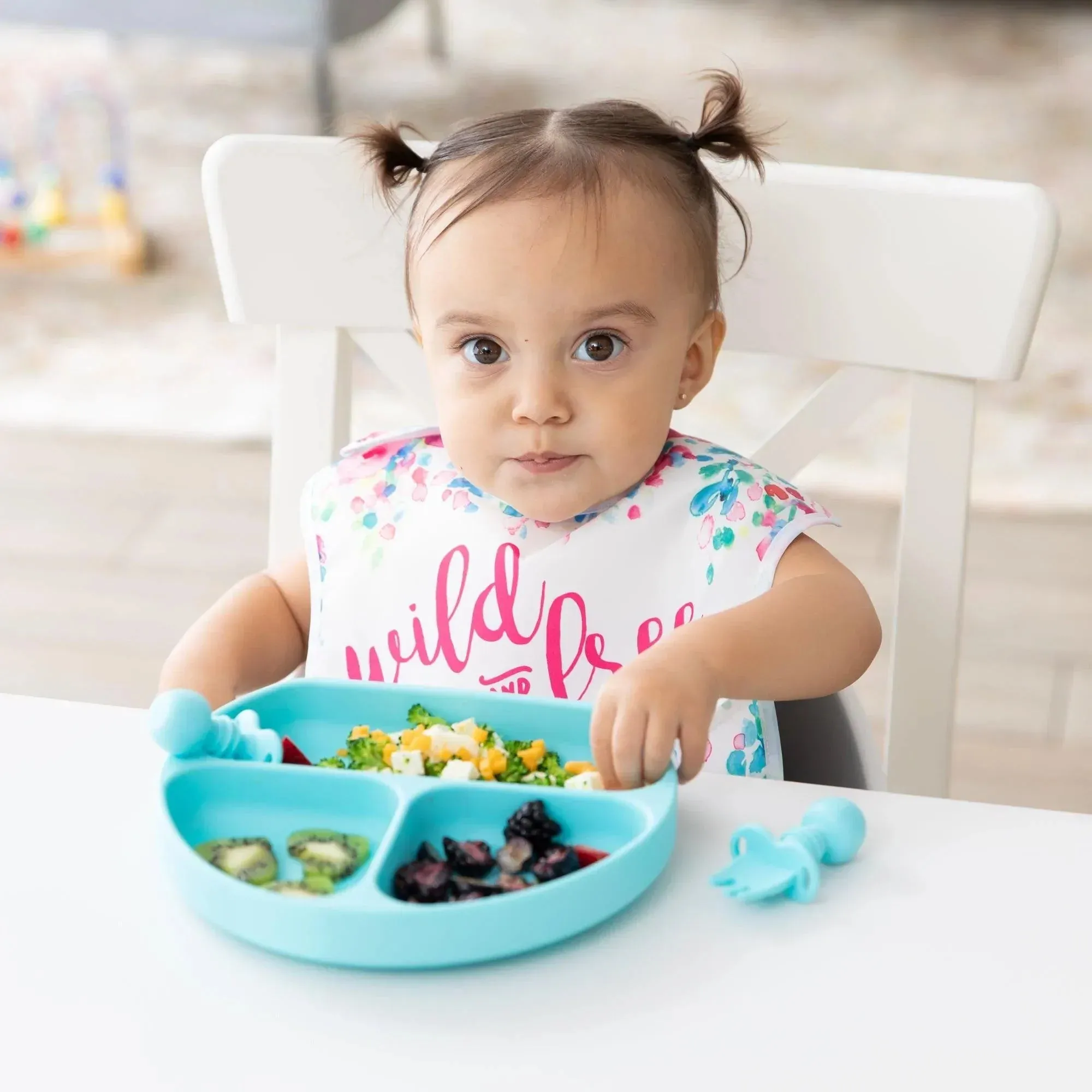 Silicone Grip Dish: Blue