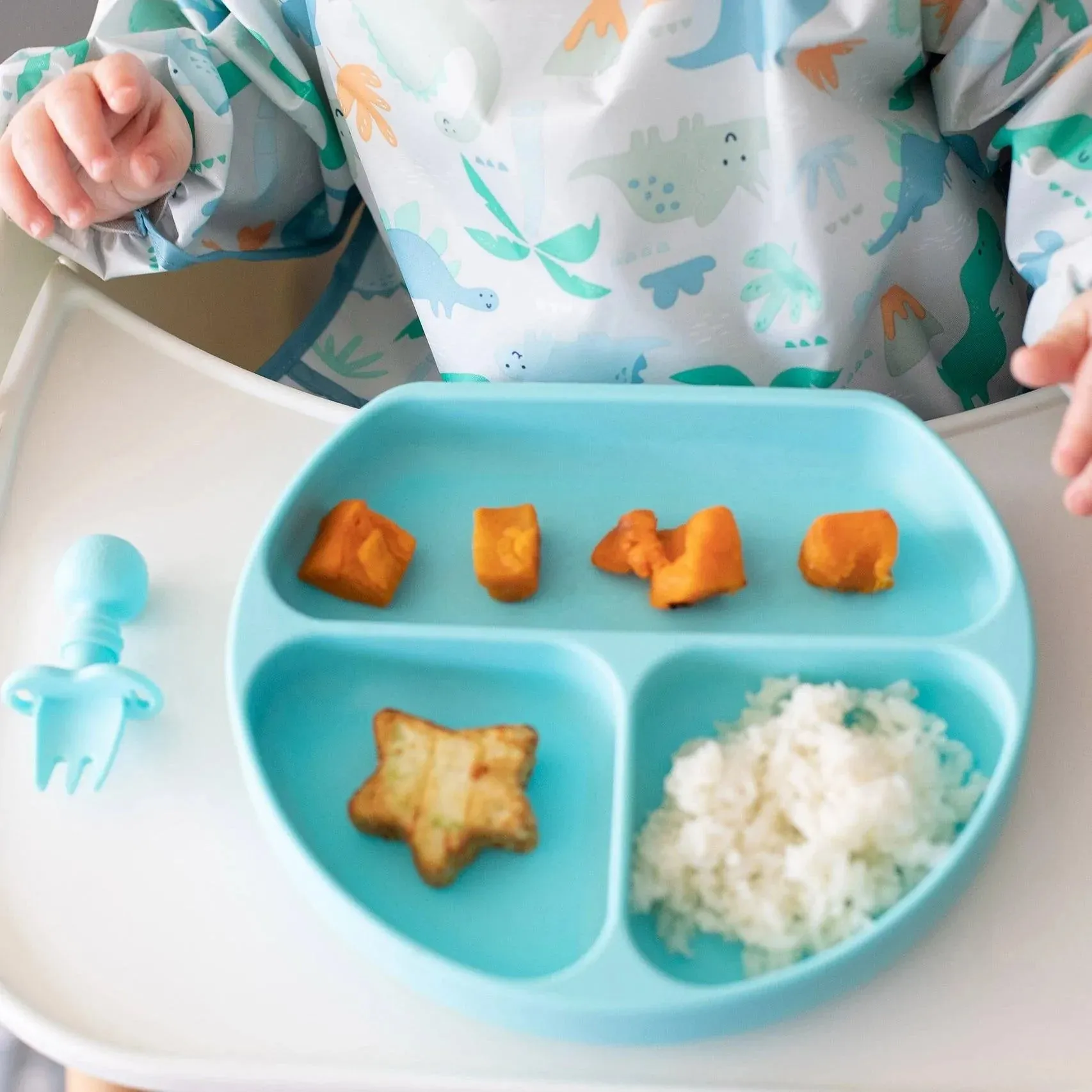 Silicone Grip Dish: Blue