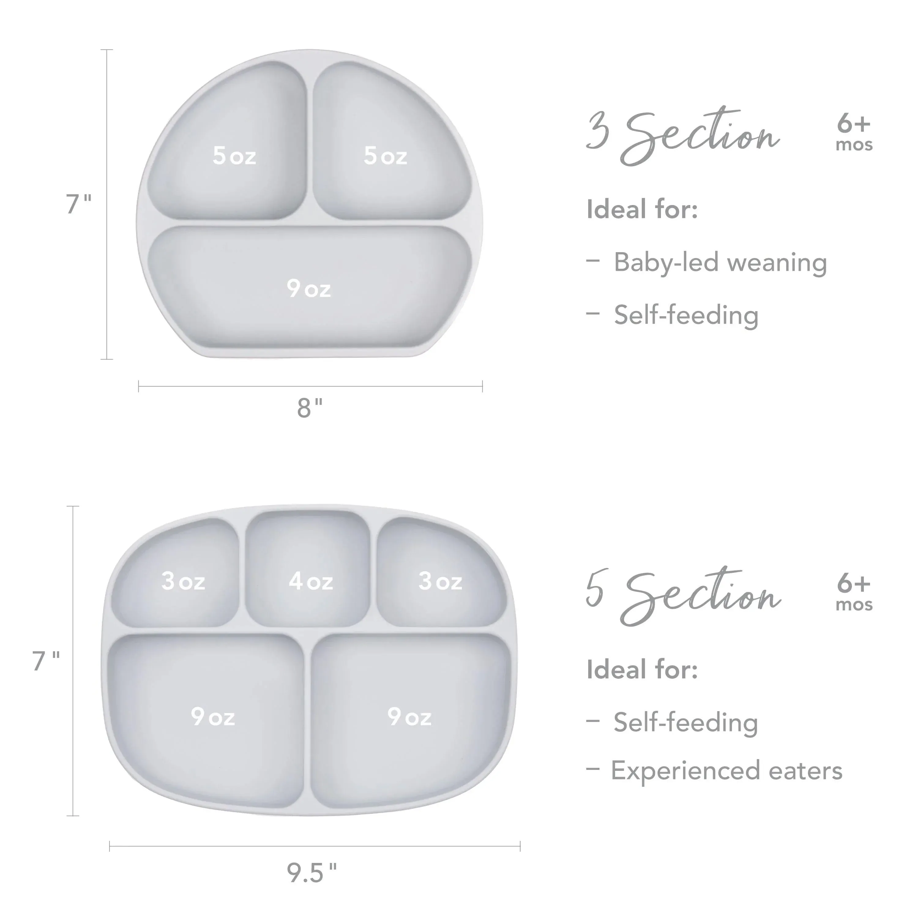 Silicone Grip Dish: Gray