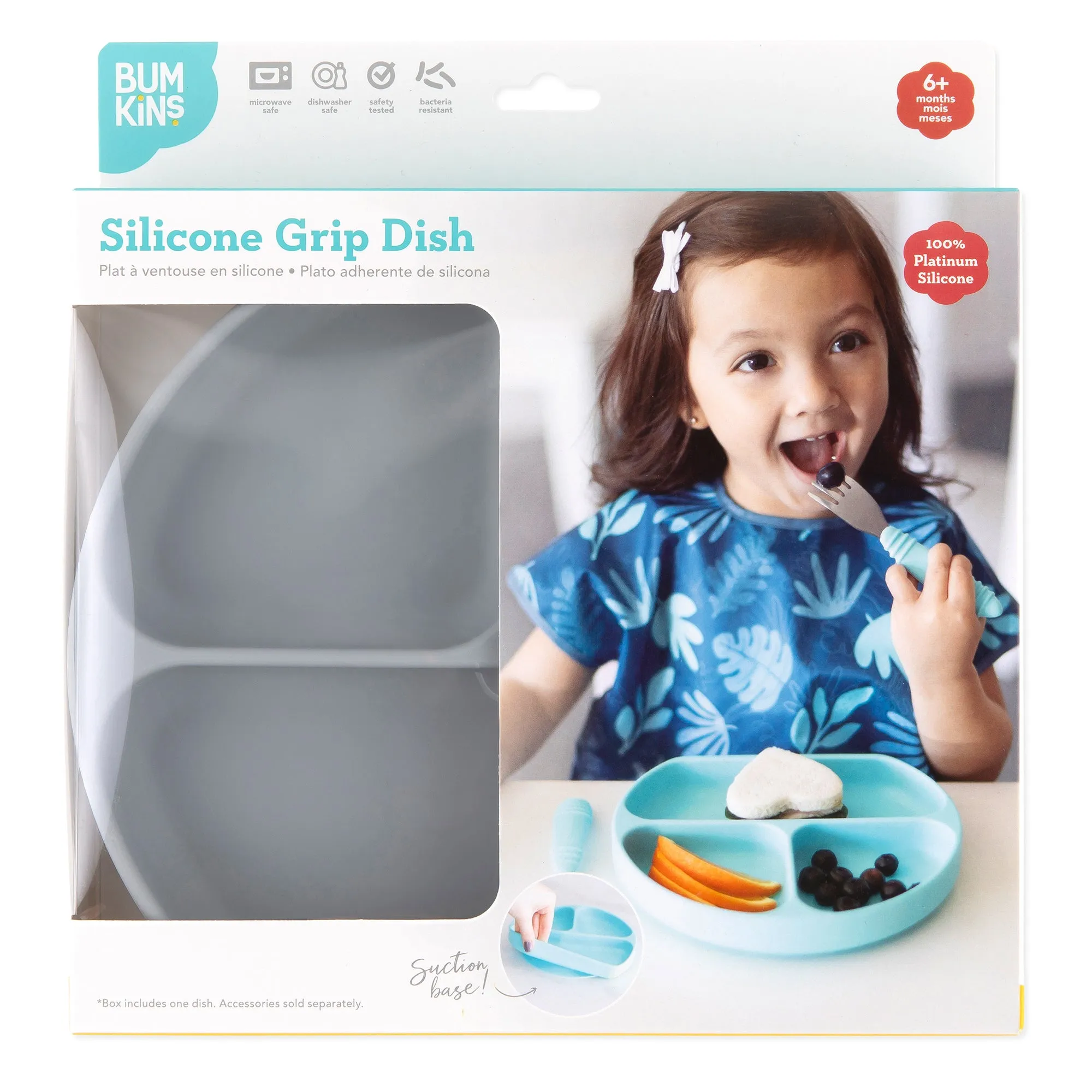 Silicone Grip Dish: Gray