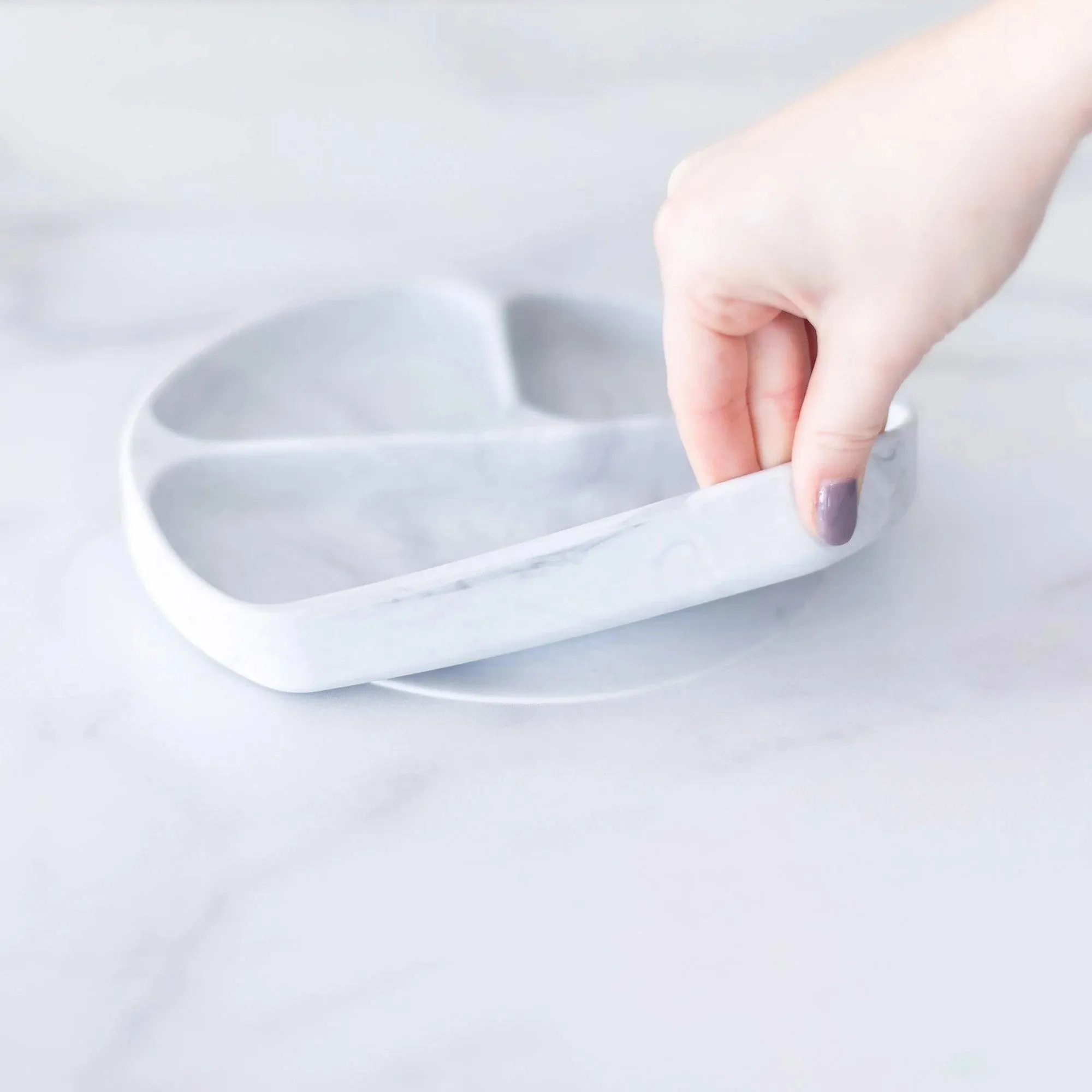 Silicone Grip Dish: Marble