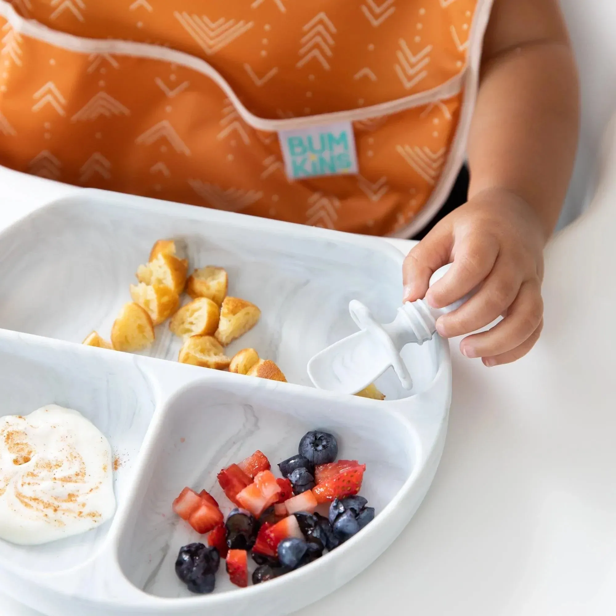 Silicone Grip Dish: Marble