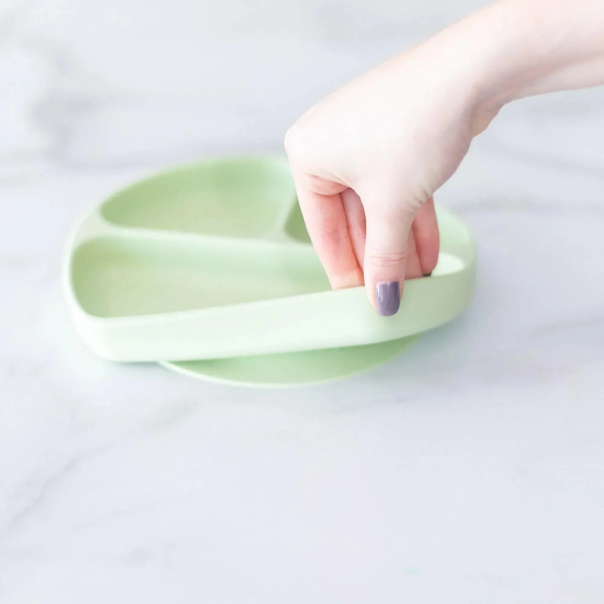 Silicone Grip Dish: Sage