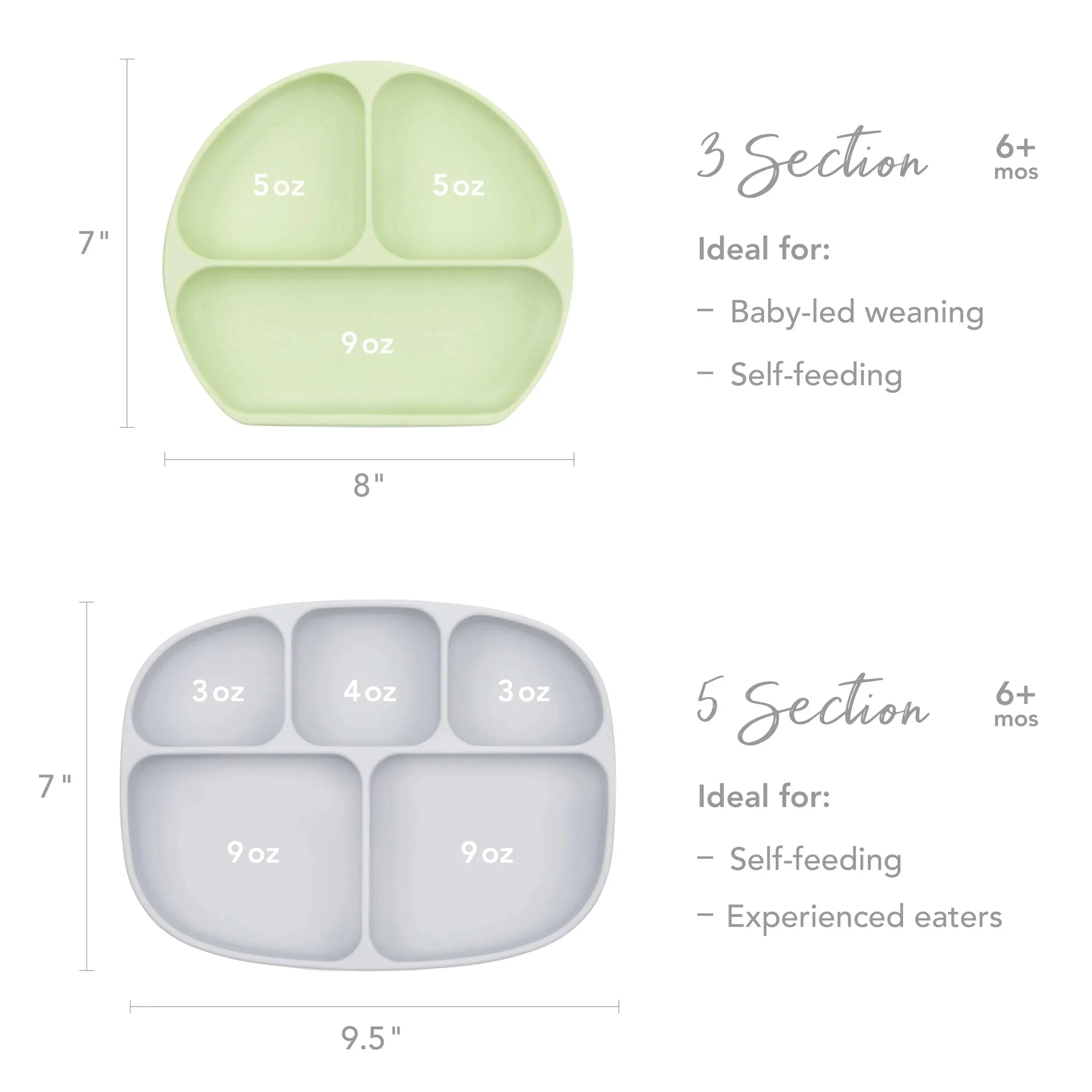 Silicone Grip Dish: Sage