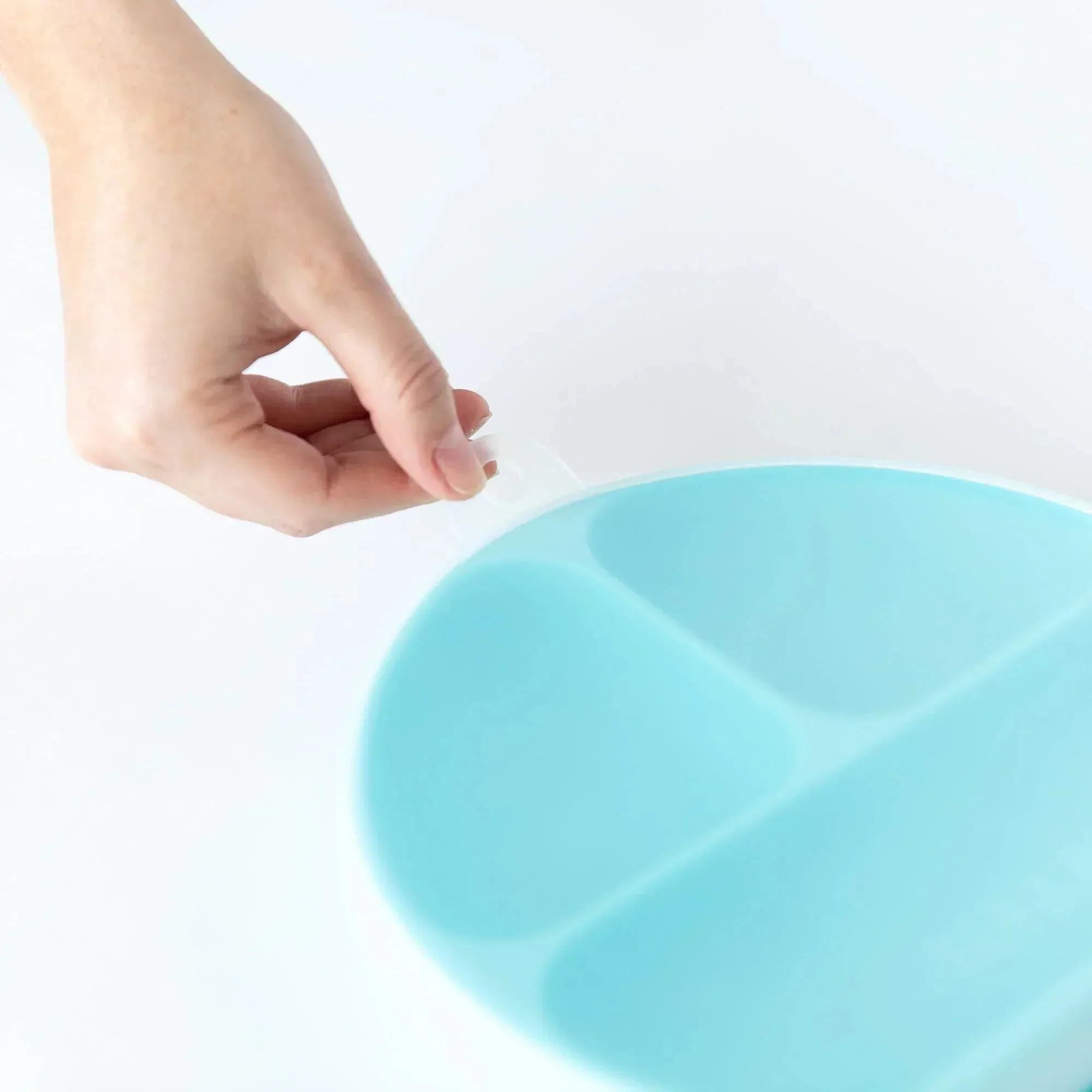 Silicone Grip Dish with Lid (3 Section): Blue