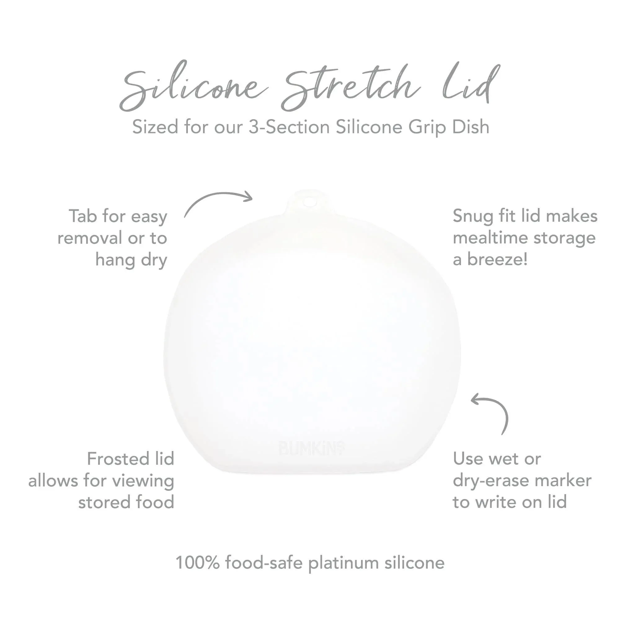 Silicone Grip Dish with Lid (3 Section): Marble