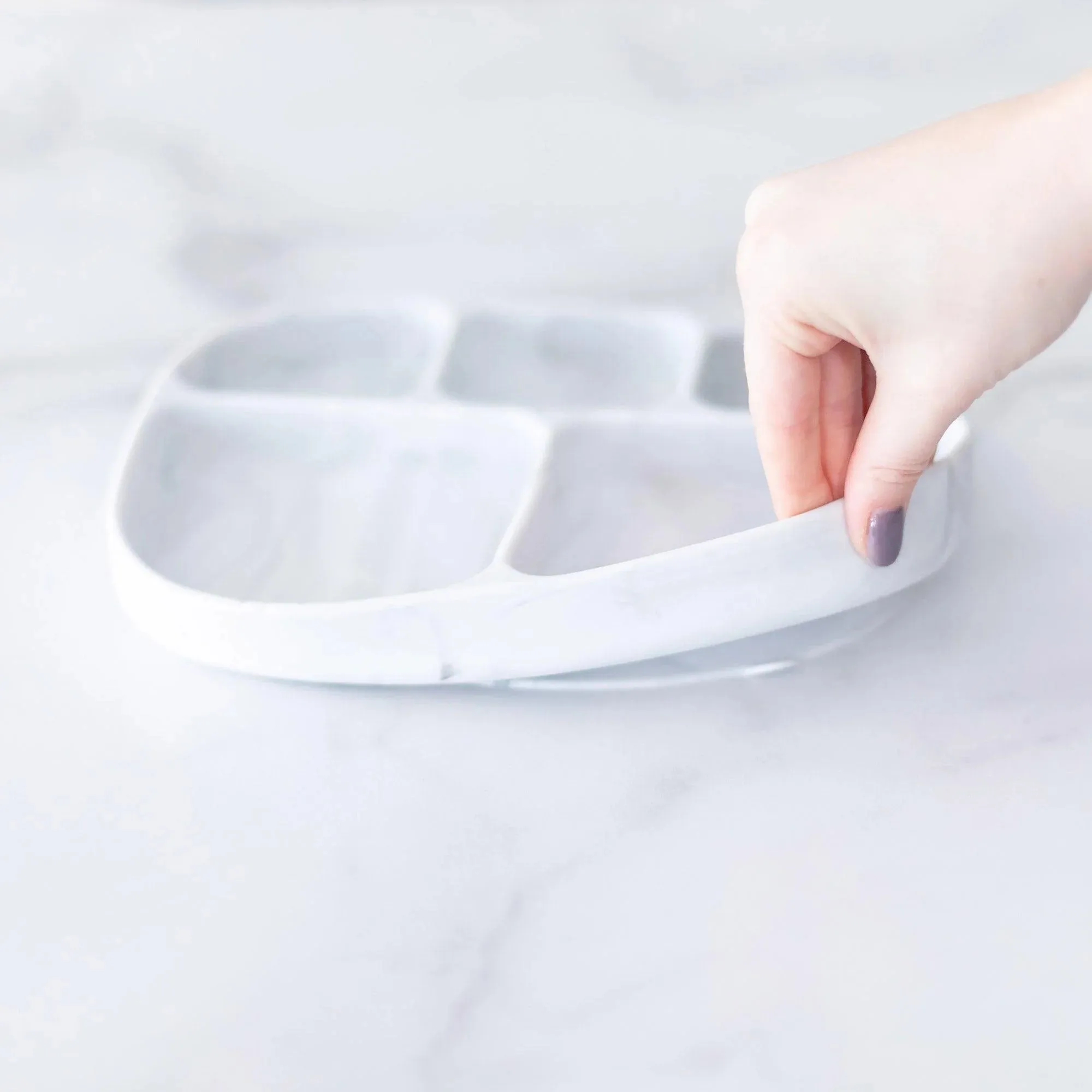 Silicone Grip Dish with Lid (5 Section): Marble