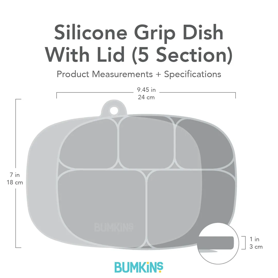 Silicone Grip Dish with Lid (5 Section): Marble