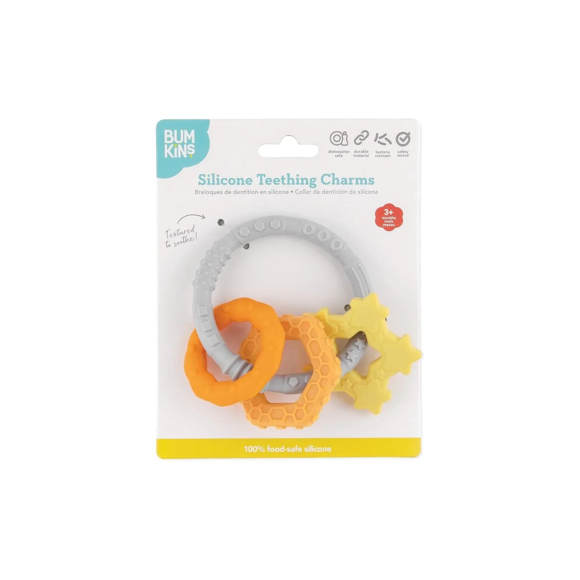 Silicone Teething Charms: Orange