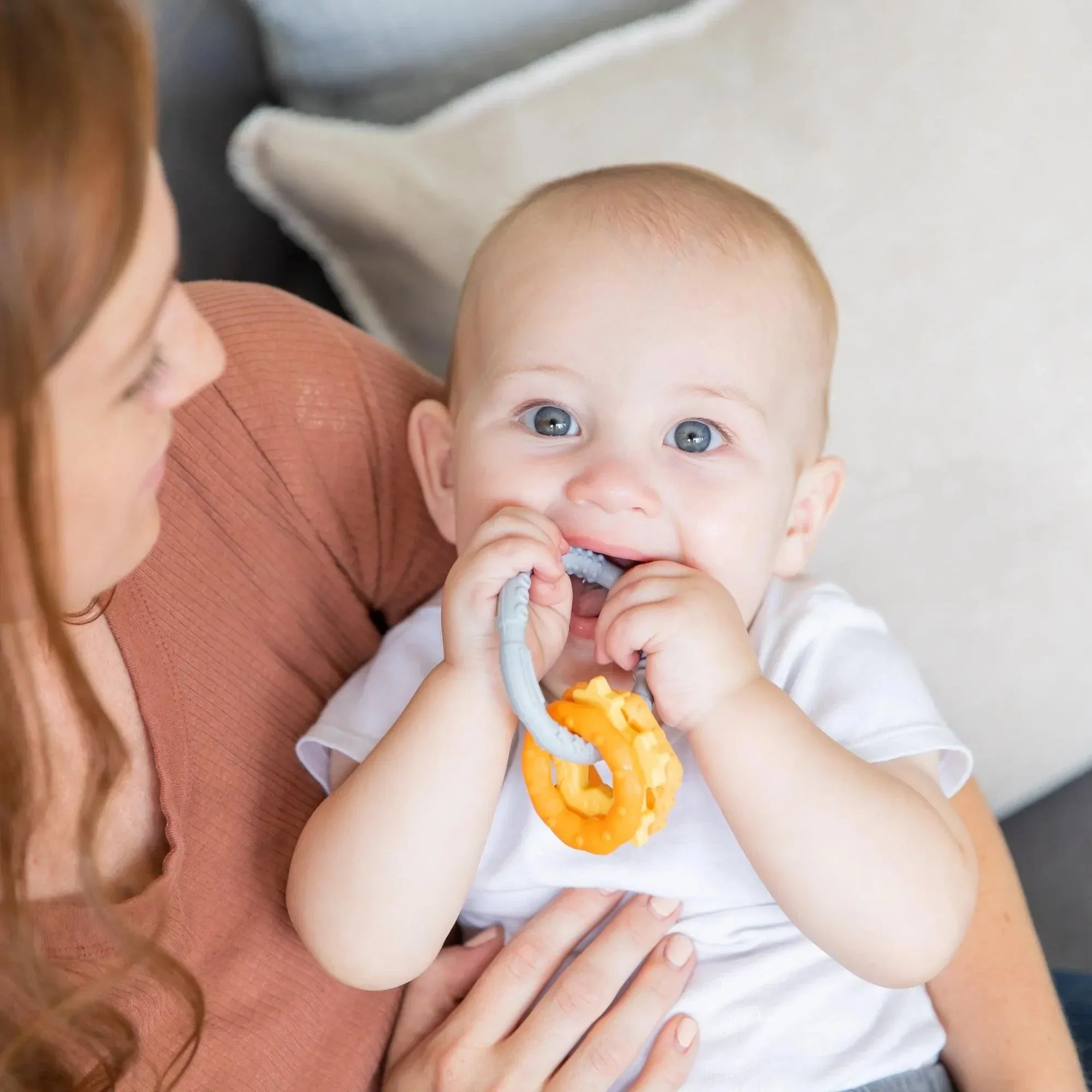 Silicone Teething Charms: Orange