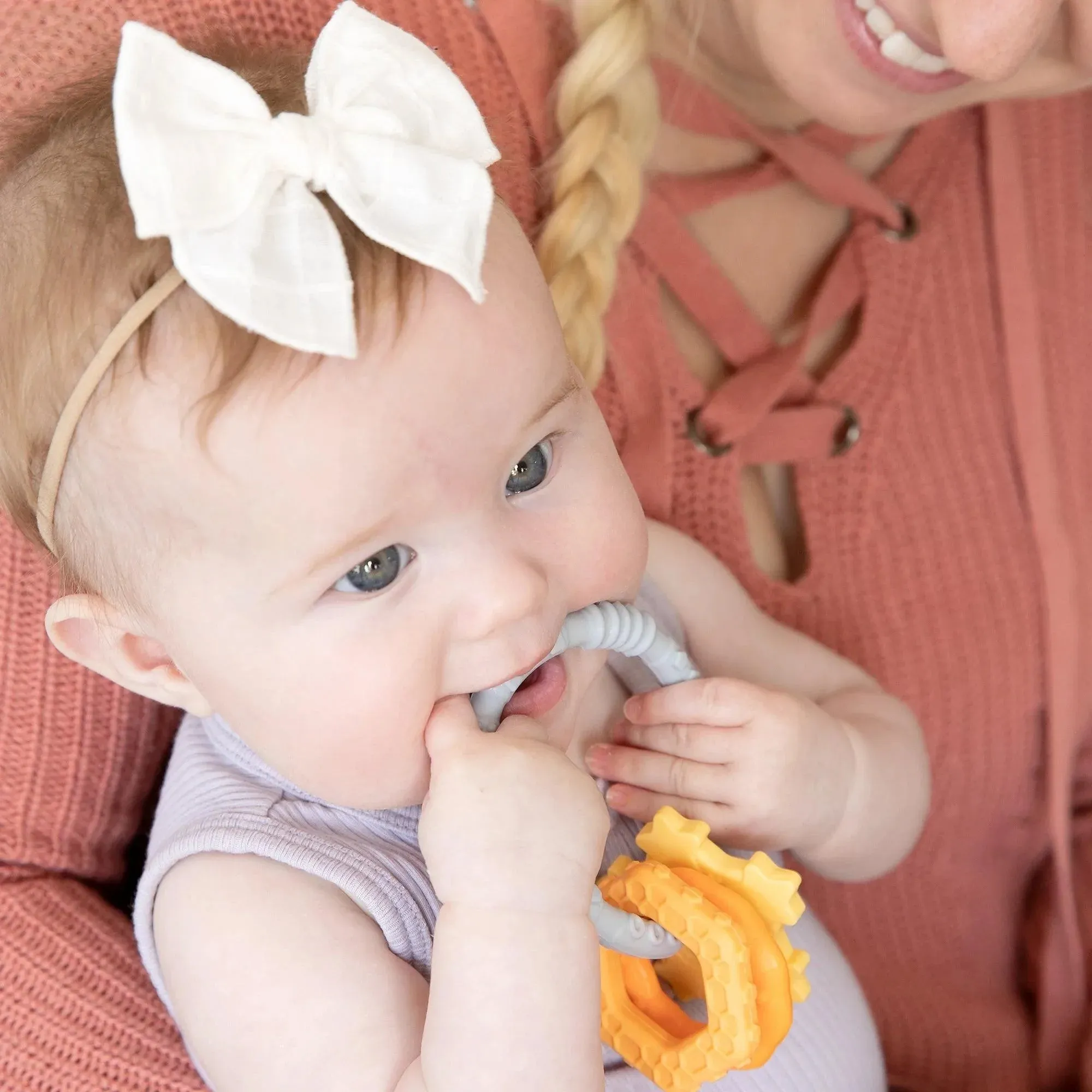 Silicone Teething Charms: Orange