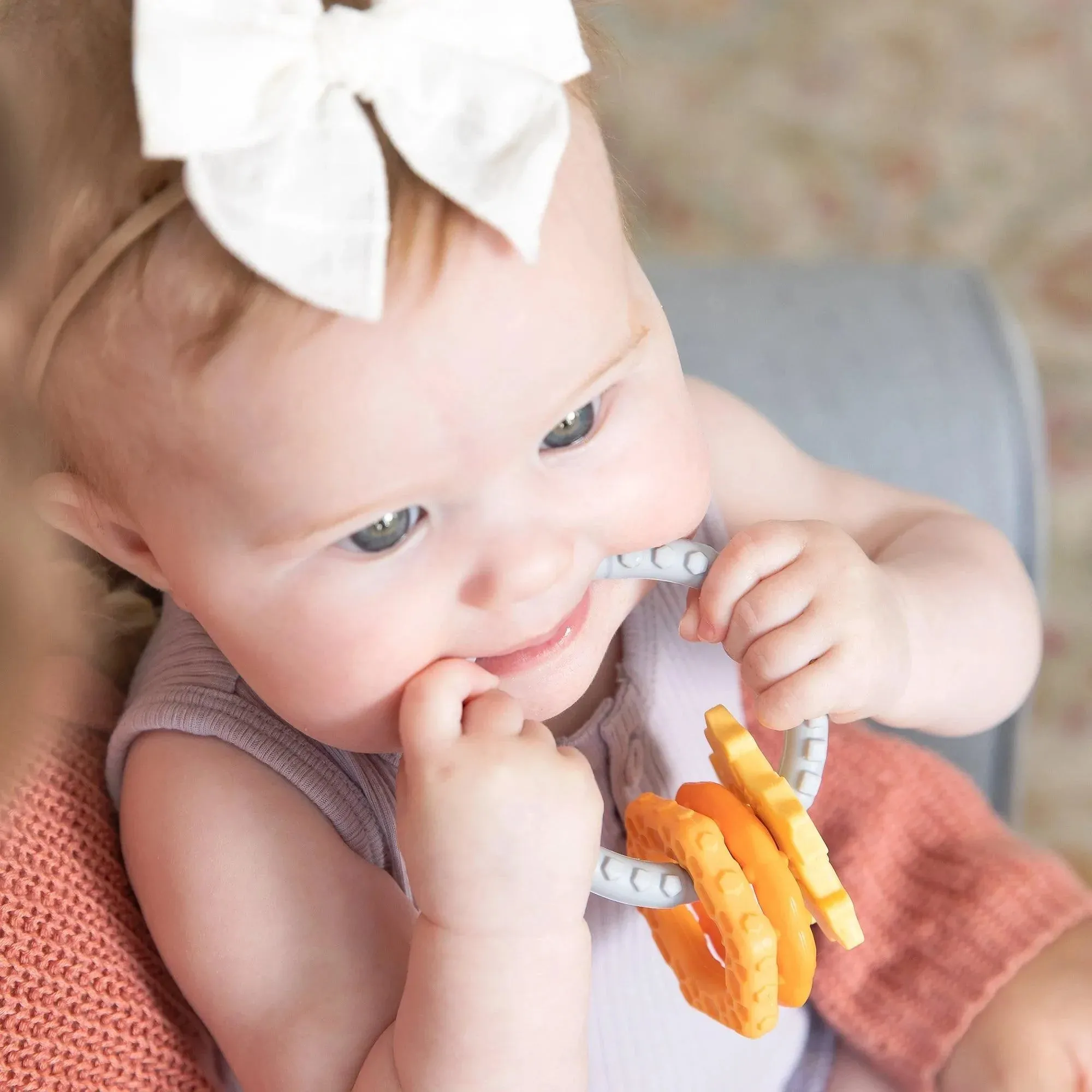 Silicone Teething Charms: Orange