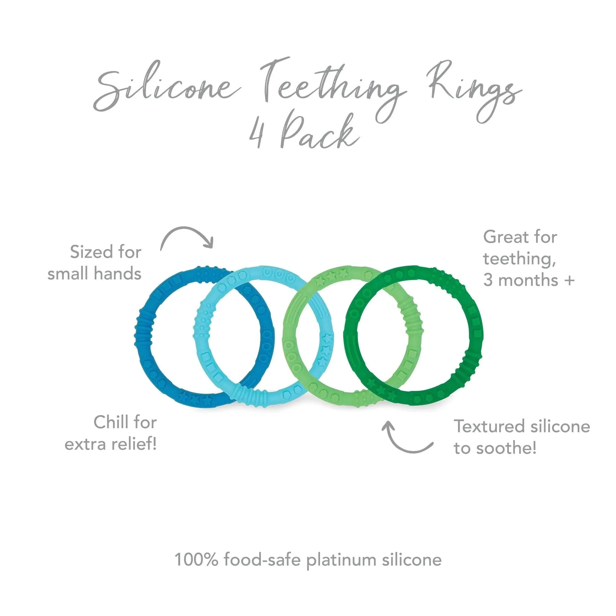 Silicone Teething Rings 4 Pack: Summer