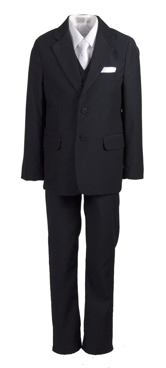 Slim Fit Five Piece Communion Suit With White Tie & Hankie