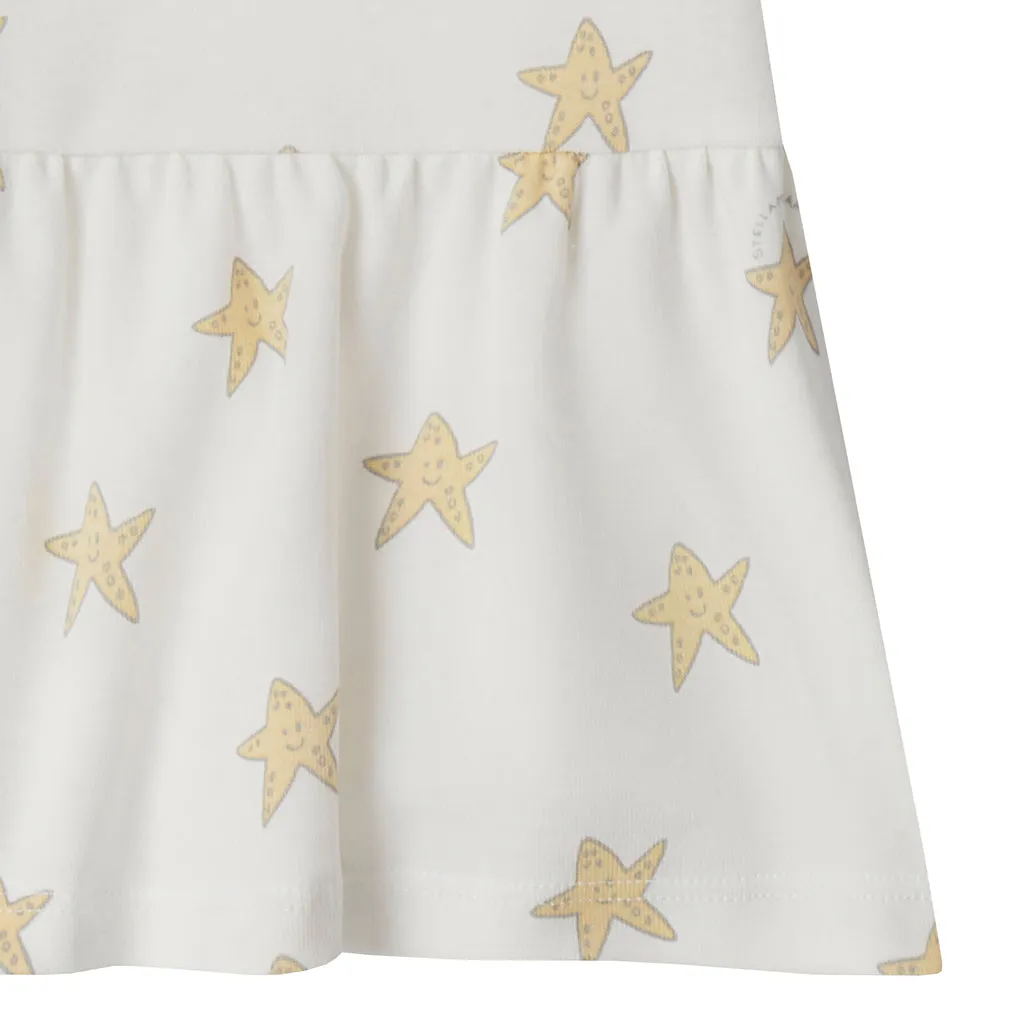 Stella McCartney Baby Dress With All Over Starfish Print White