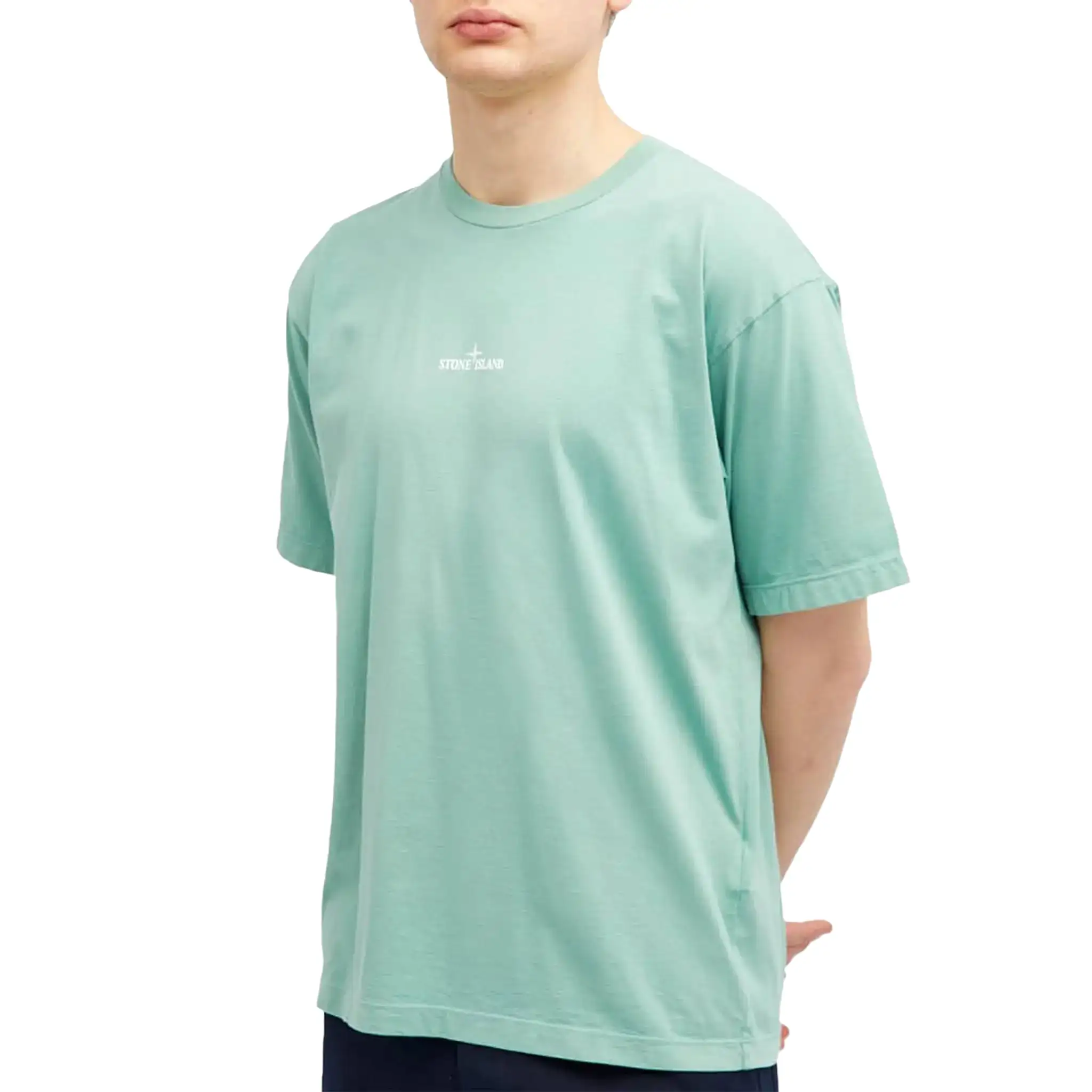 Stone Island Paint 1 Short Sleeved Green T Shirt