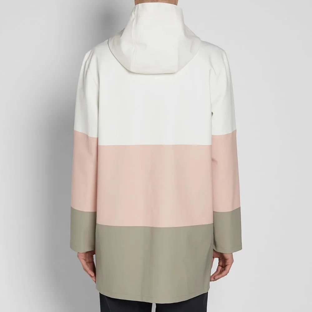 Stutterheim Stockholm Stripe RaincoatWhite, Pale Pink & Potato