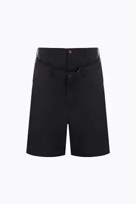 technical twill short pants with double-layer insert