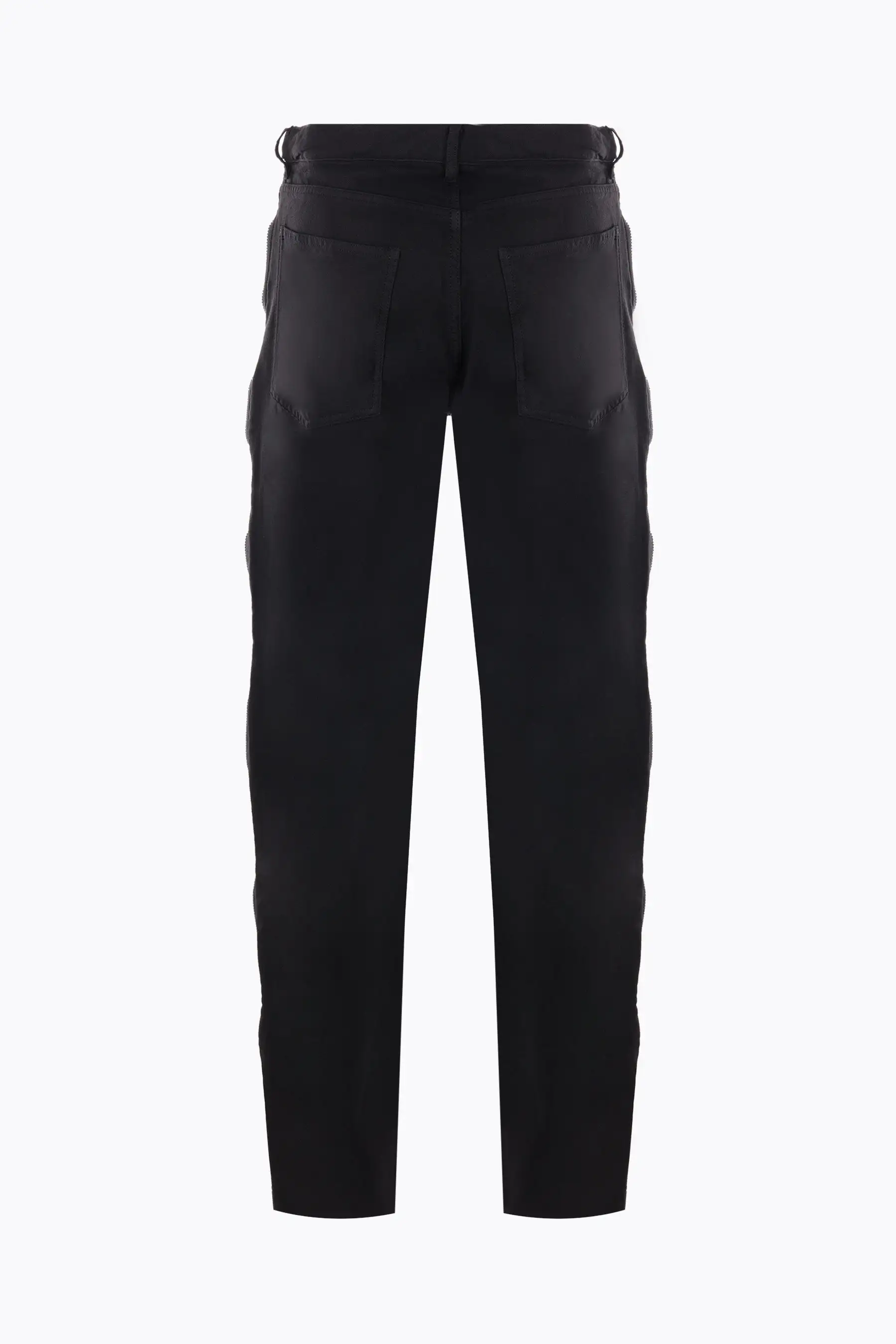 technical twill straight-leg pants with zip-up