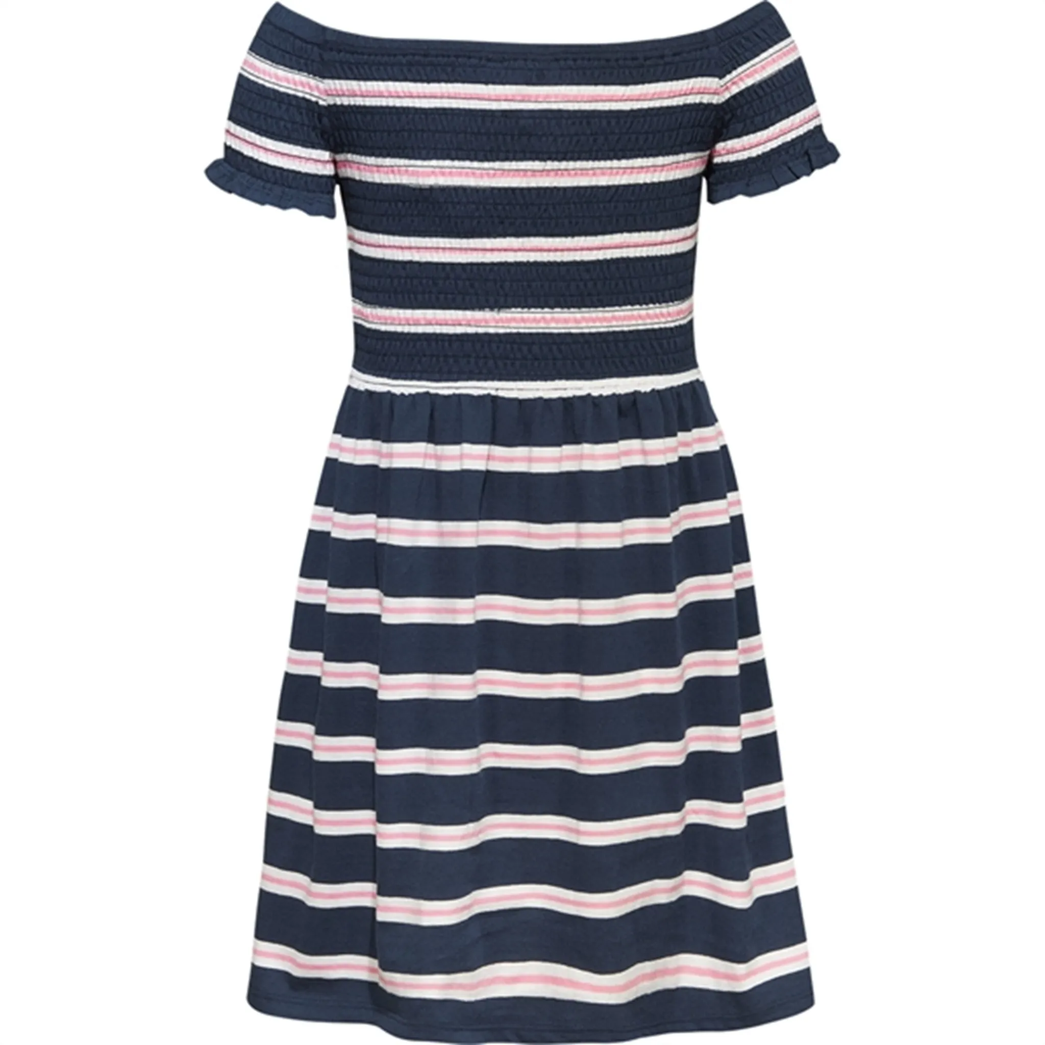 Tommy Hilfiger Smocked Kjole Twilight Navy Fresh Pink Stripe