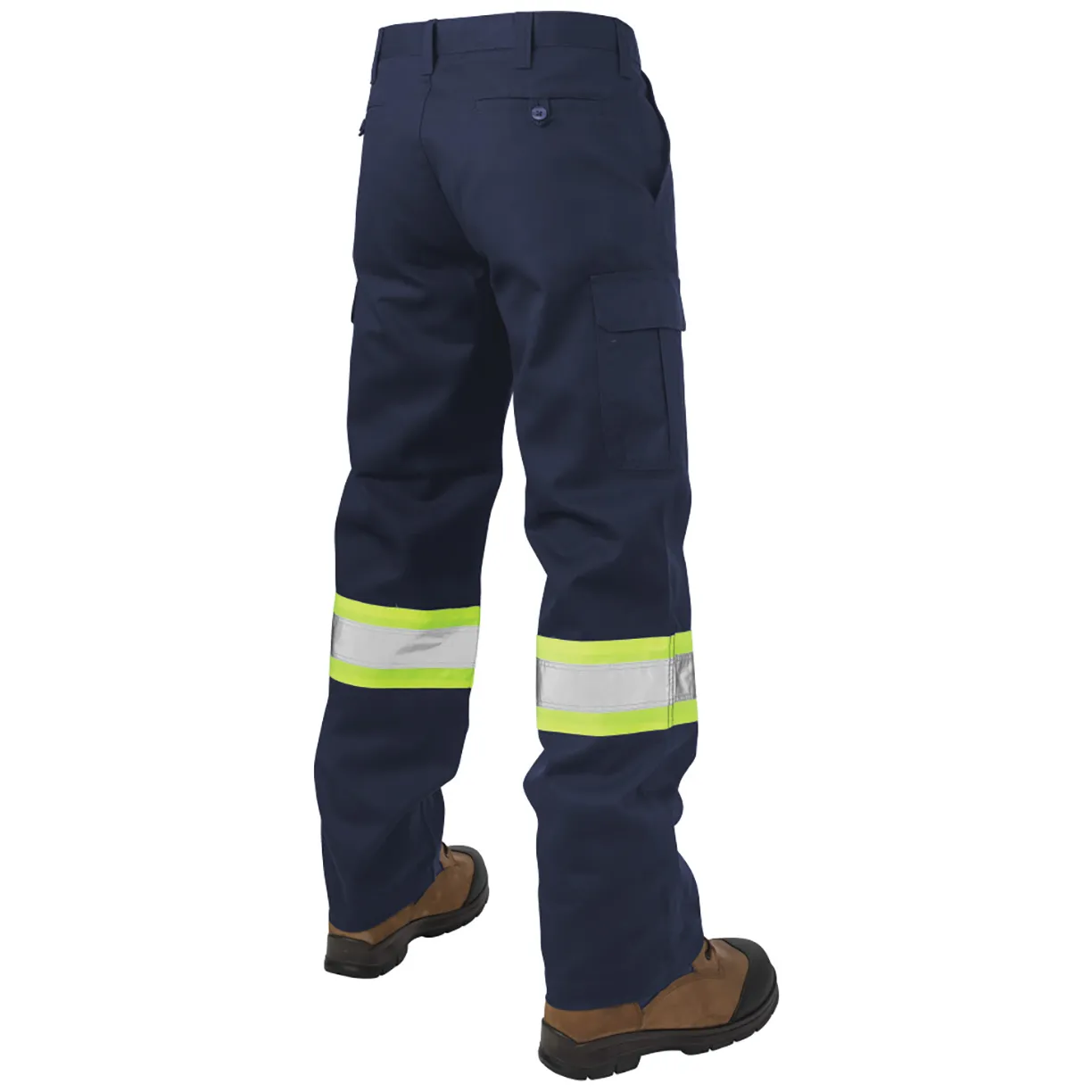 Tough Duck S607 Relaxed Fit Twill Safety Cargo Utility Safety Pants - Navy