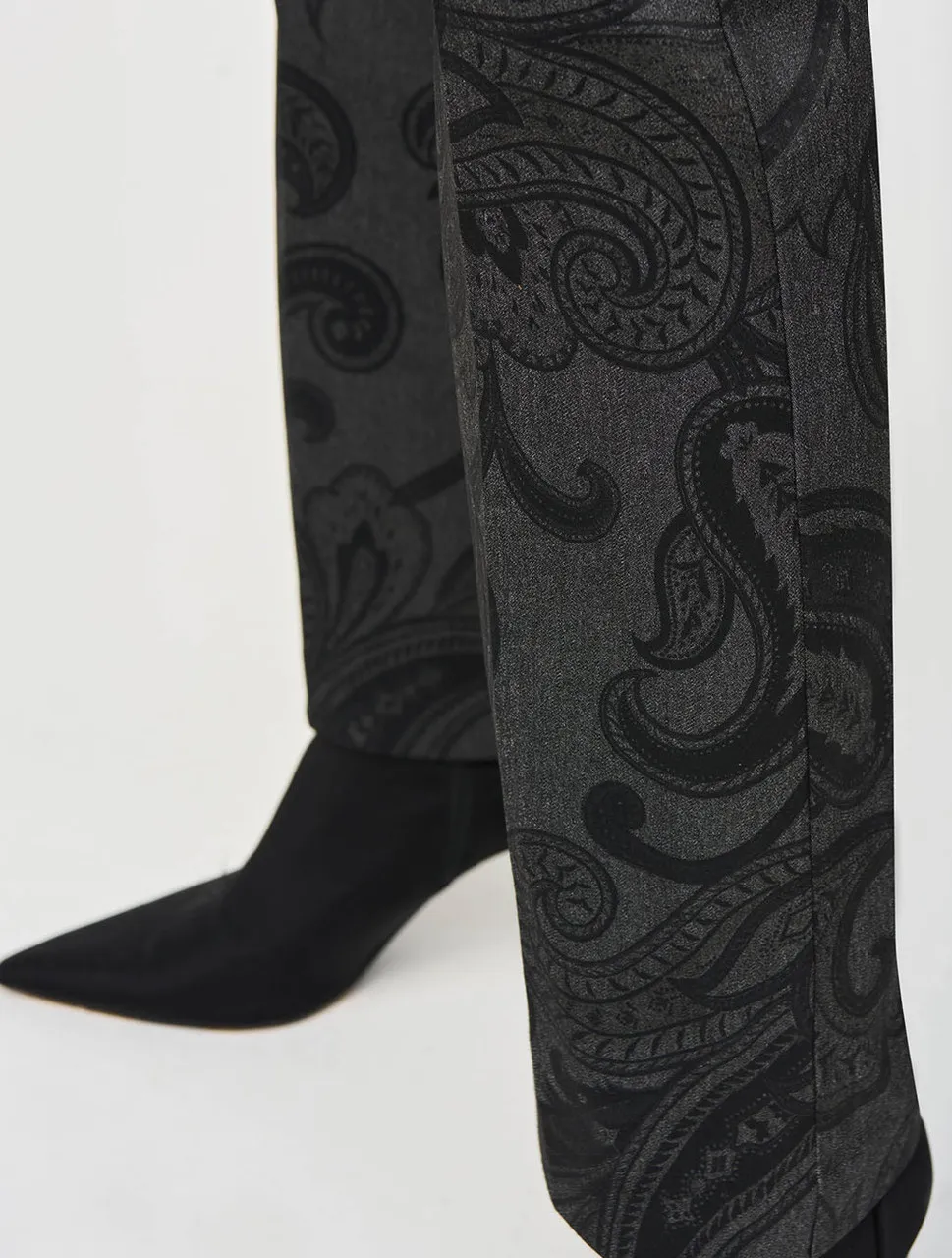 Twill Paisley Print Flared Pull On Pants | Joseph Ribkoff